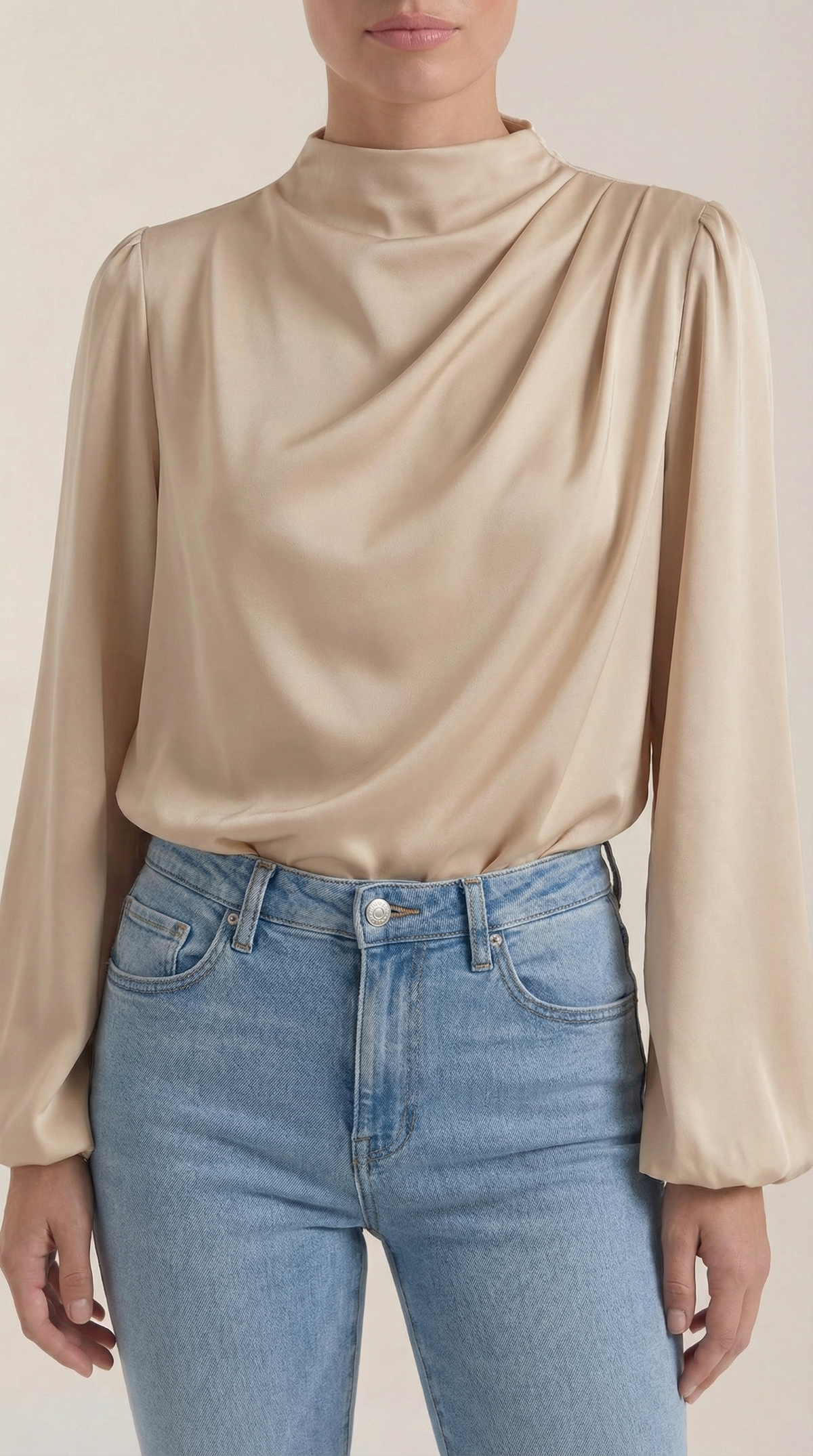 Bluse mit Drapierung und Raffung am Ausschnitt für Damen