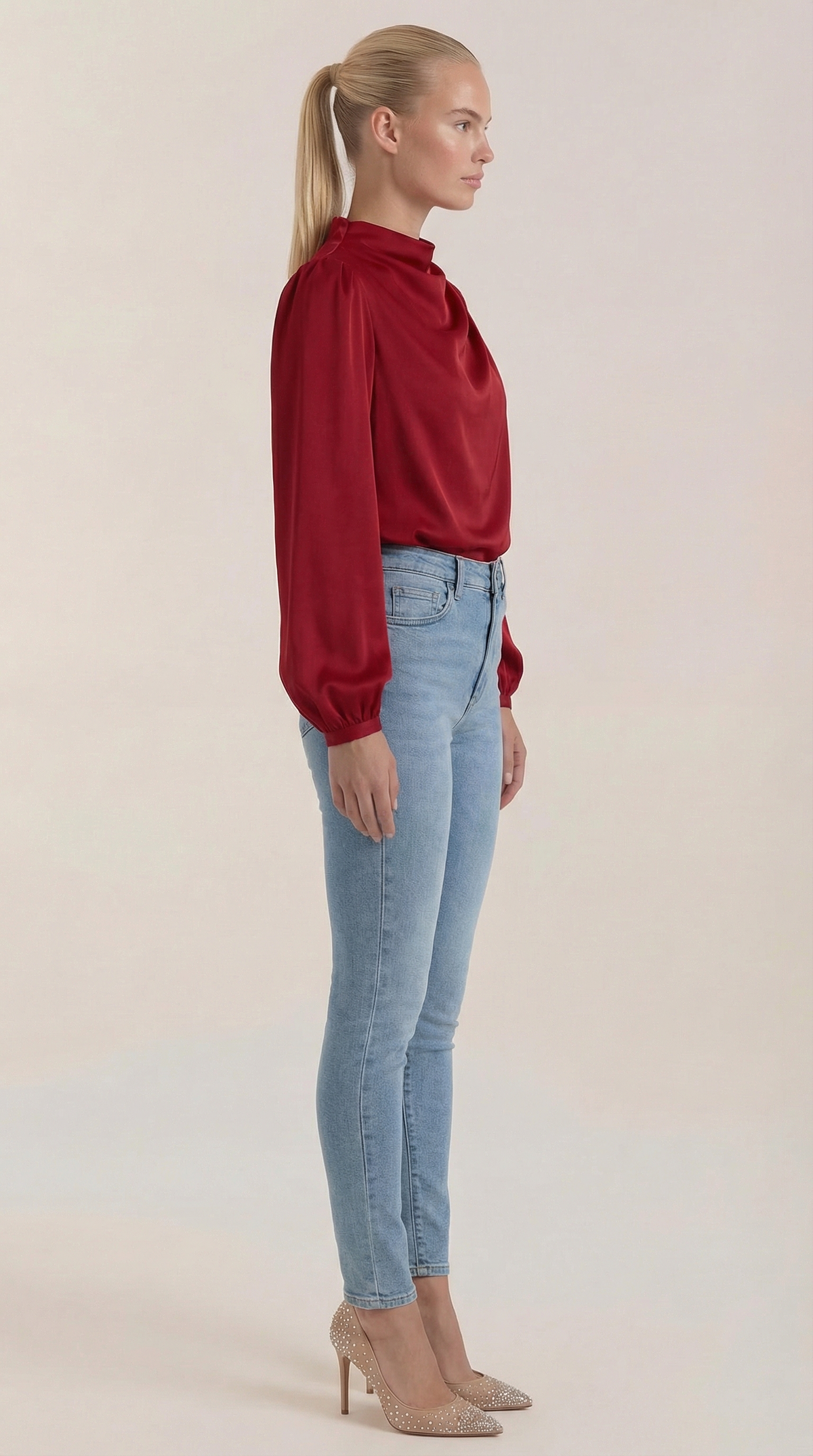 Bluse mit Drapierung und Raffung am Ausschnitt für Damen