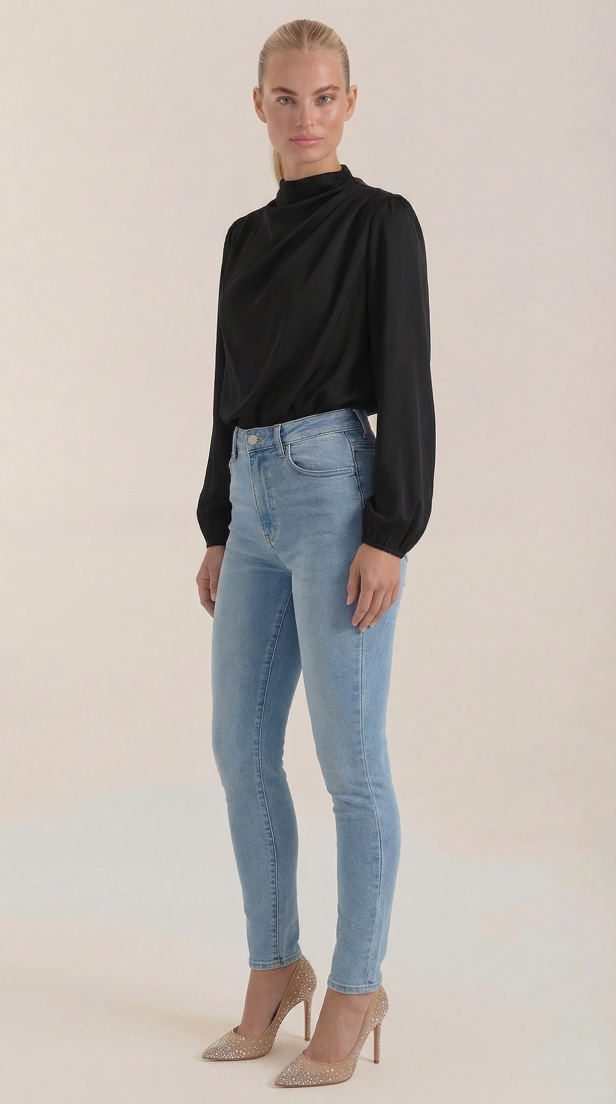 Bluse mit Drapierung und Raffung am Ausschnitt für Damen