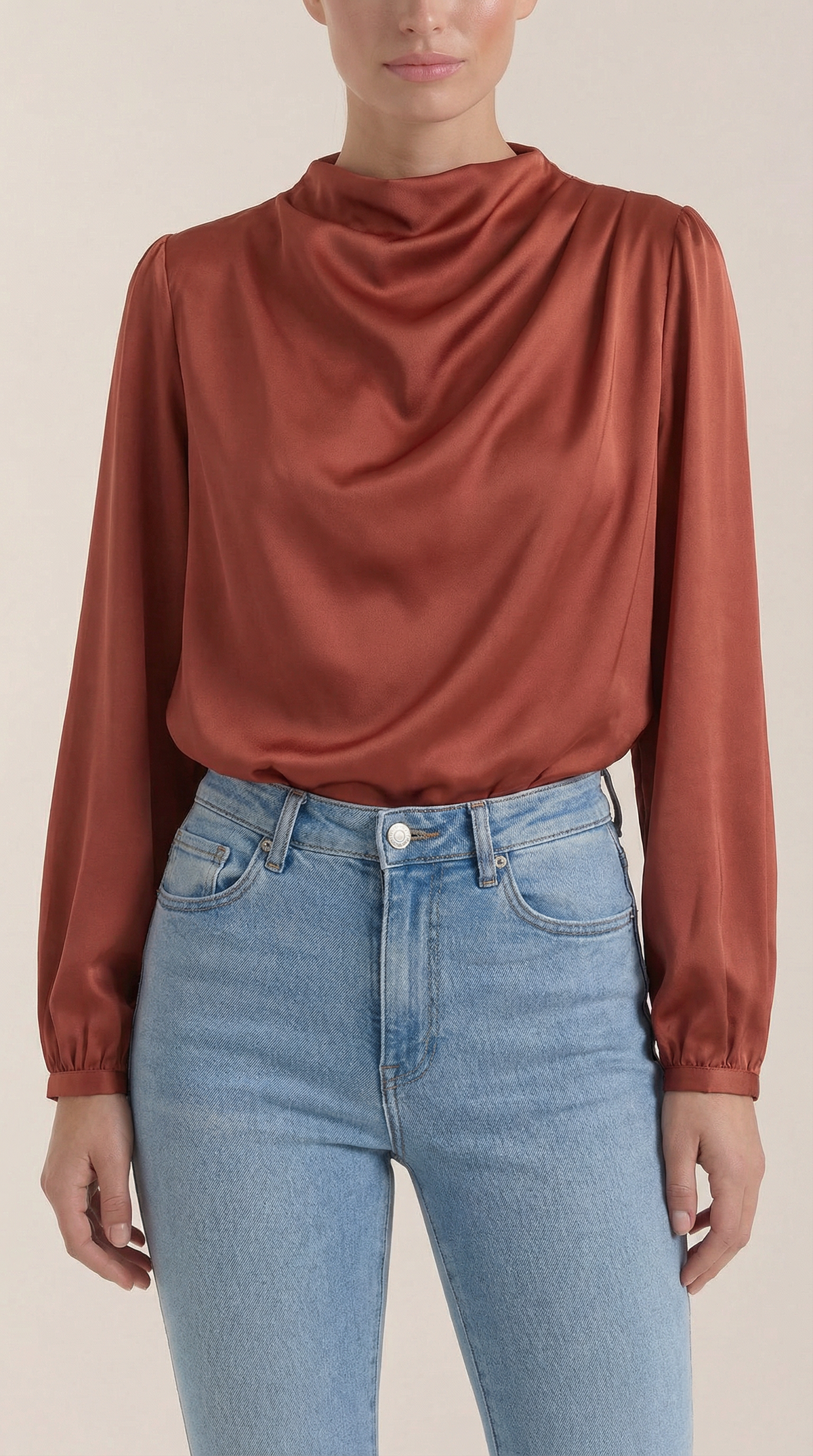 Bluse mit Drapierung und Raffung am Ausschnitt für Damen