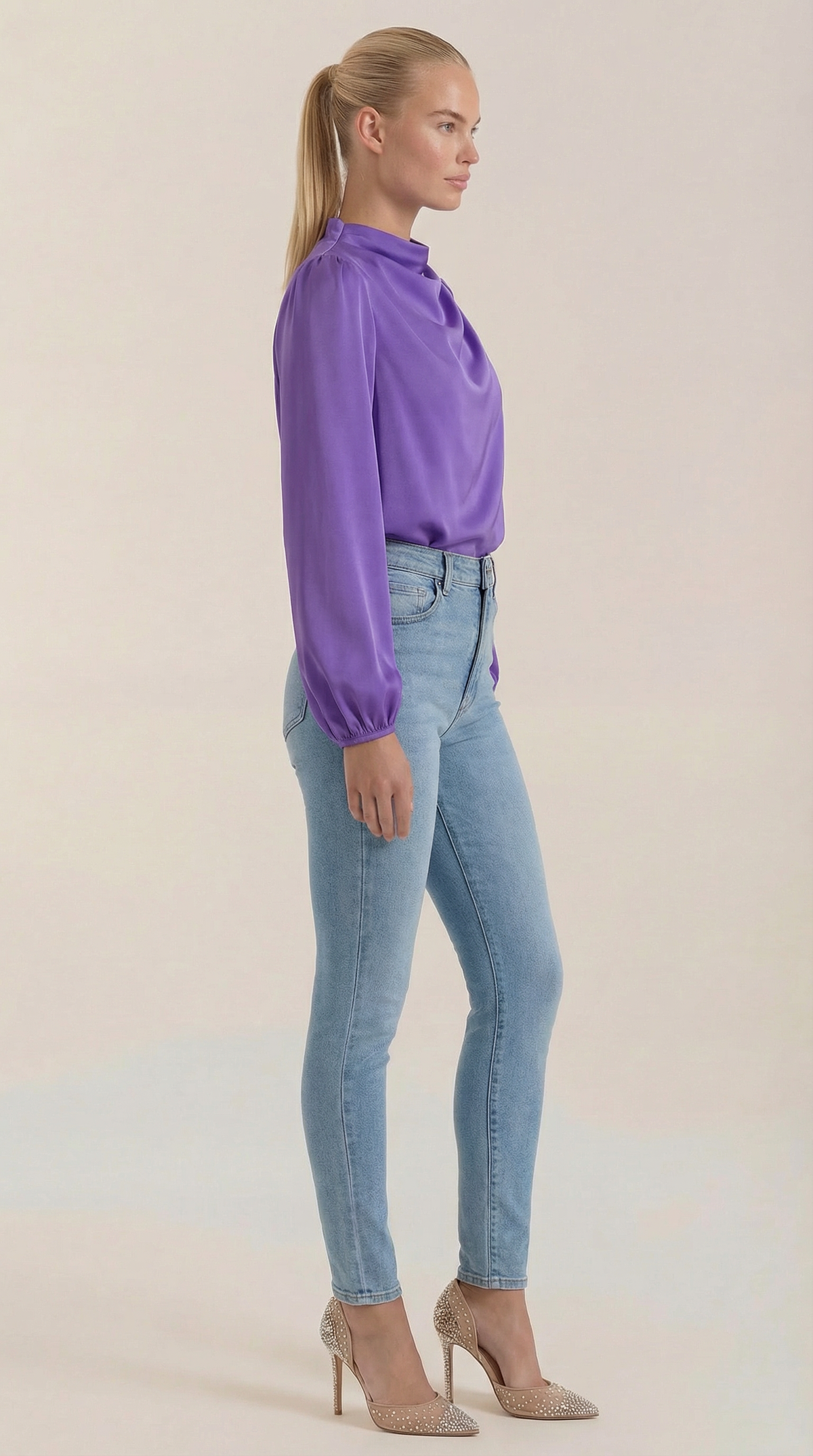 Bluse mit Drapierung und Raffung am Ausschnitt für Damen