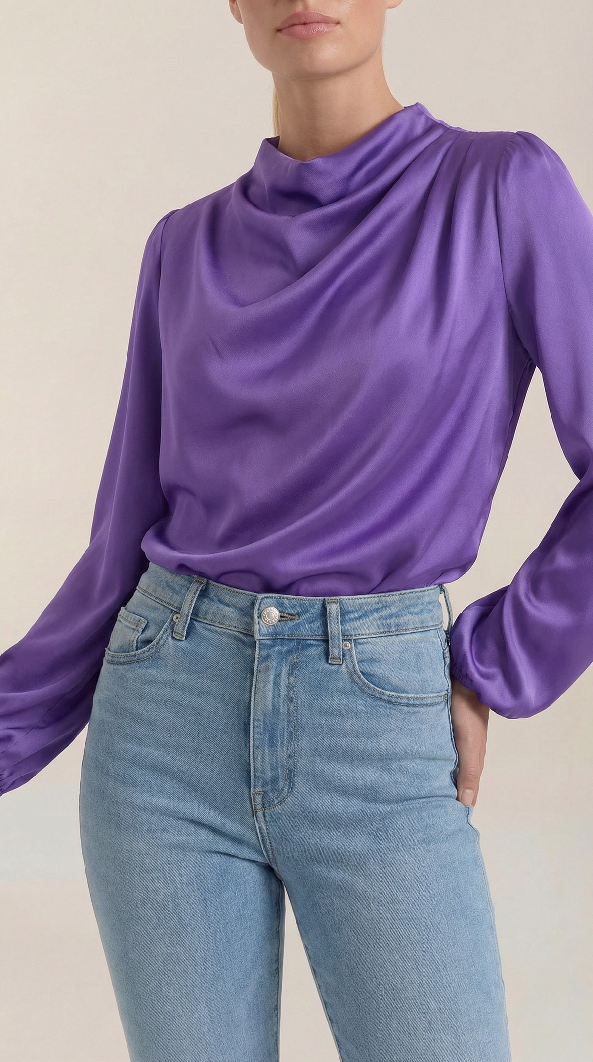 Bluse mit Drapierung und Raffung am Ausschnitt für Damen