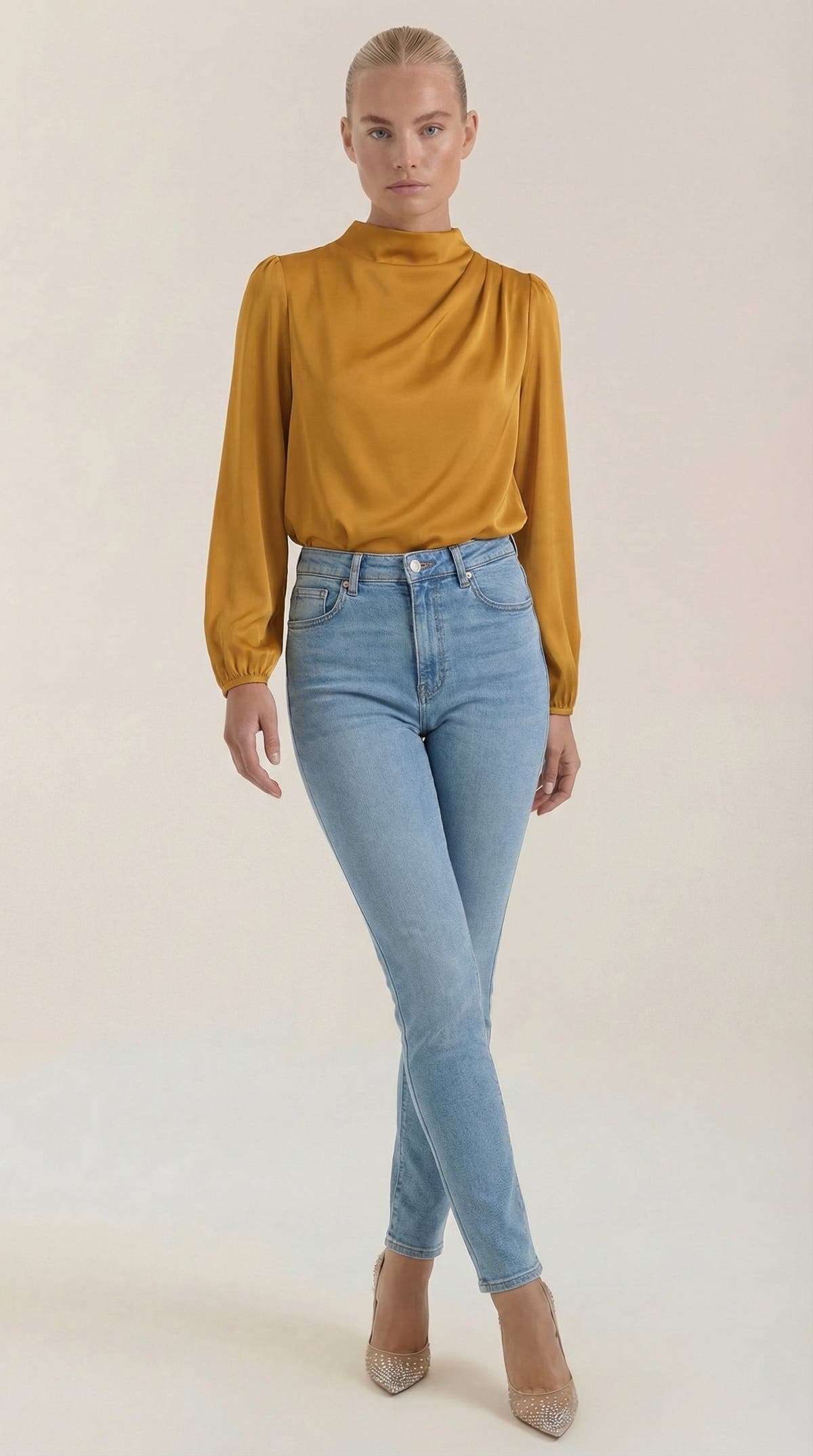 Bluse mit Drapierung und Raffung am Ausschnitt für Damen