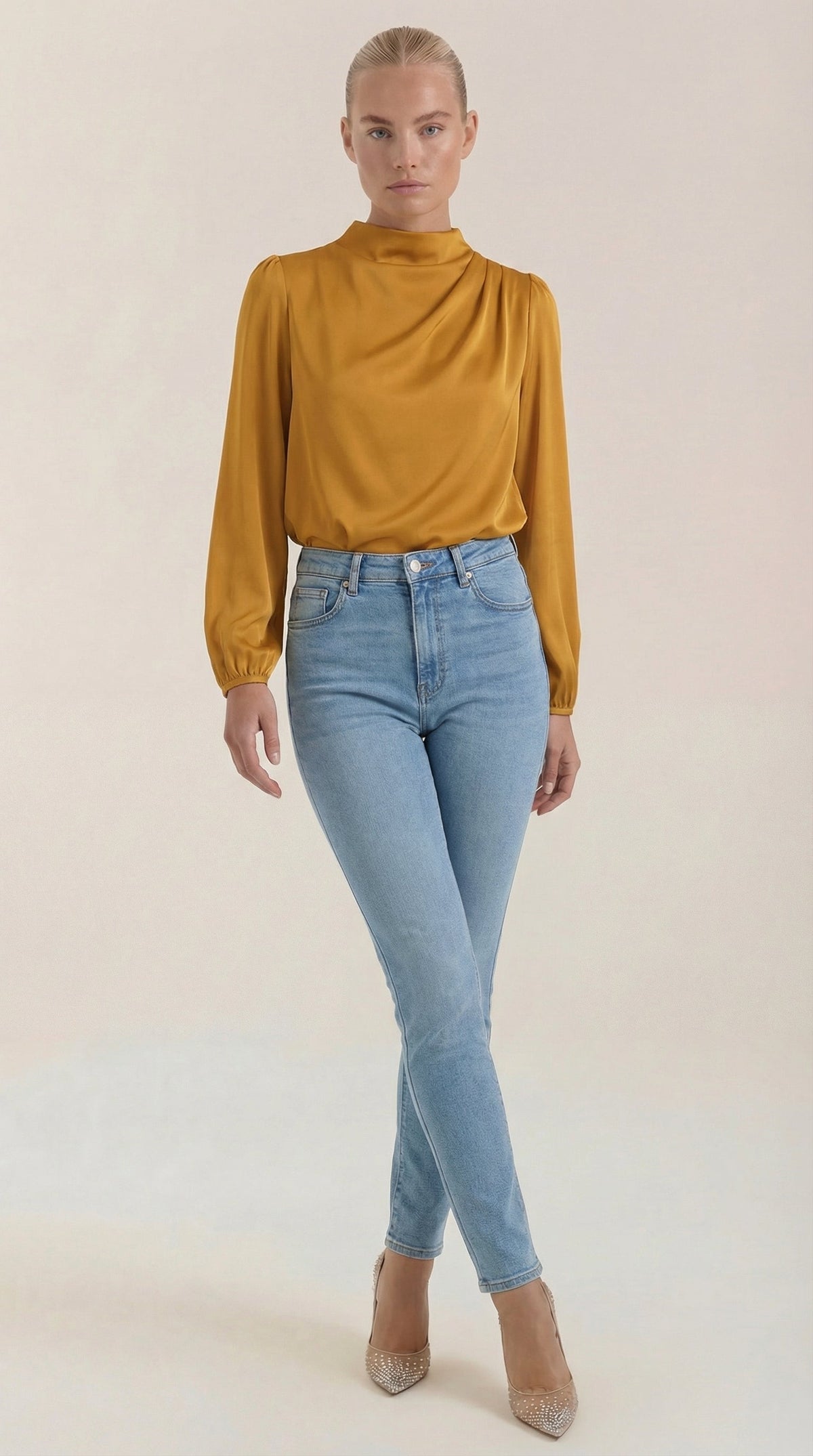 Bluse mit Drapierung und Raffung am Ausschnitt für Damen