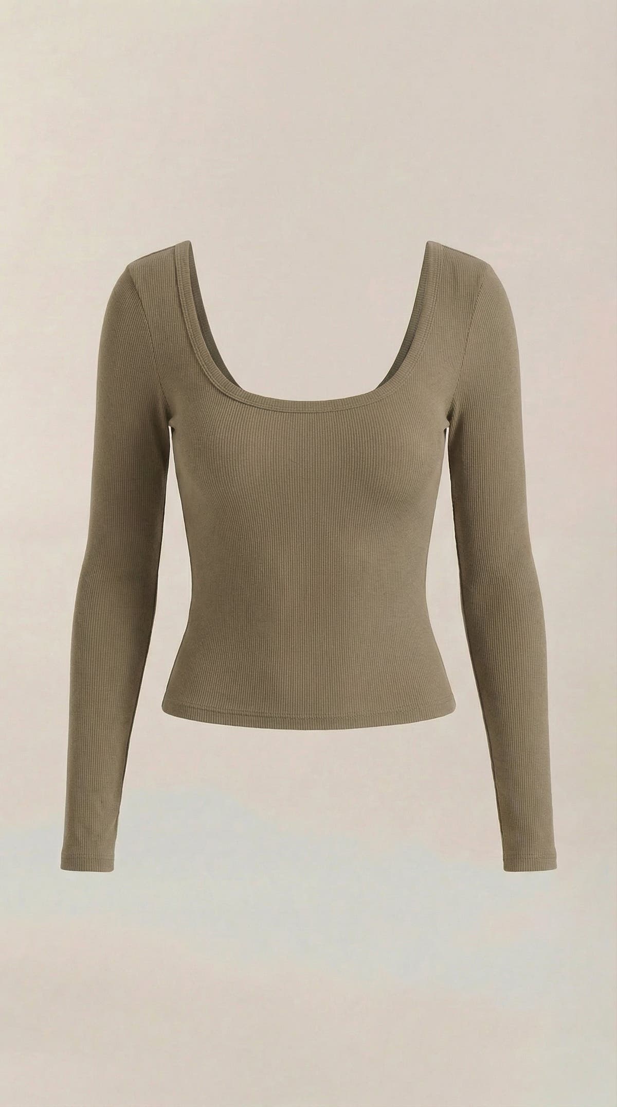 Langarmshirt mit U-Ausschnitt vorne und hinten für Damen