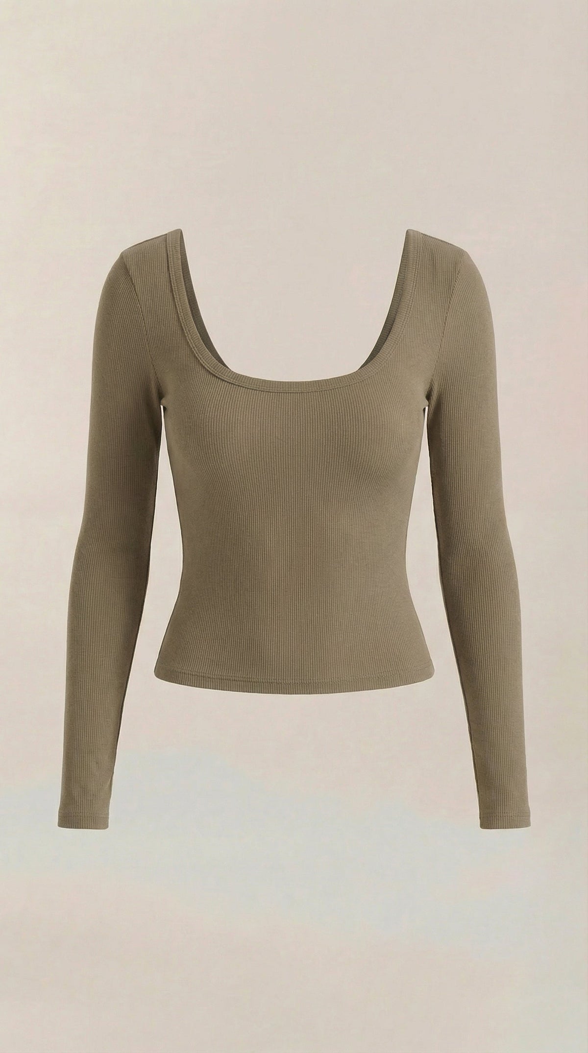 Langarmshirt mit U-Ausschnitt vorne und hinten für Damen