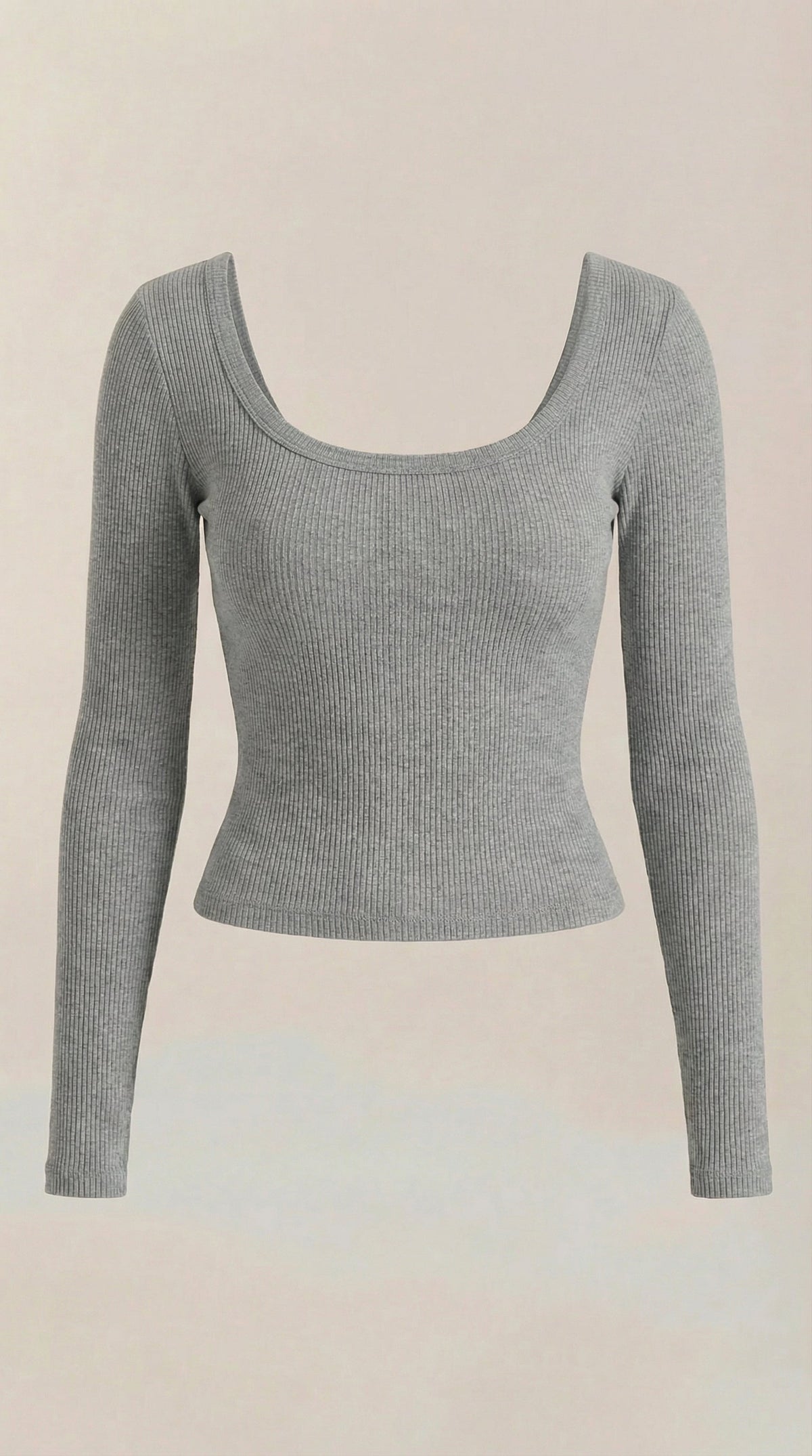 Langarmshirt mit U-Ausschnitt vorne und hinten für Damen