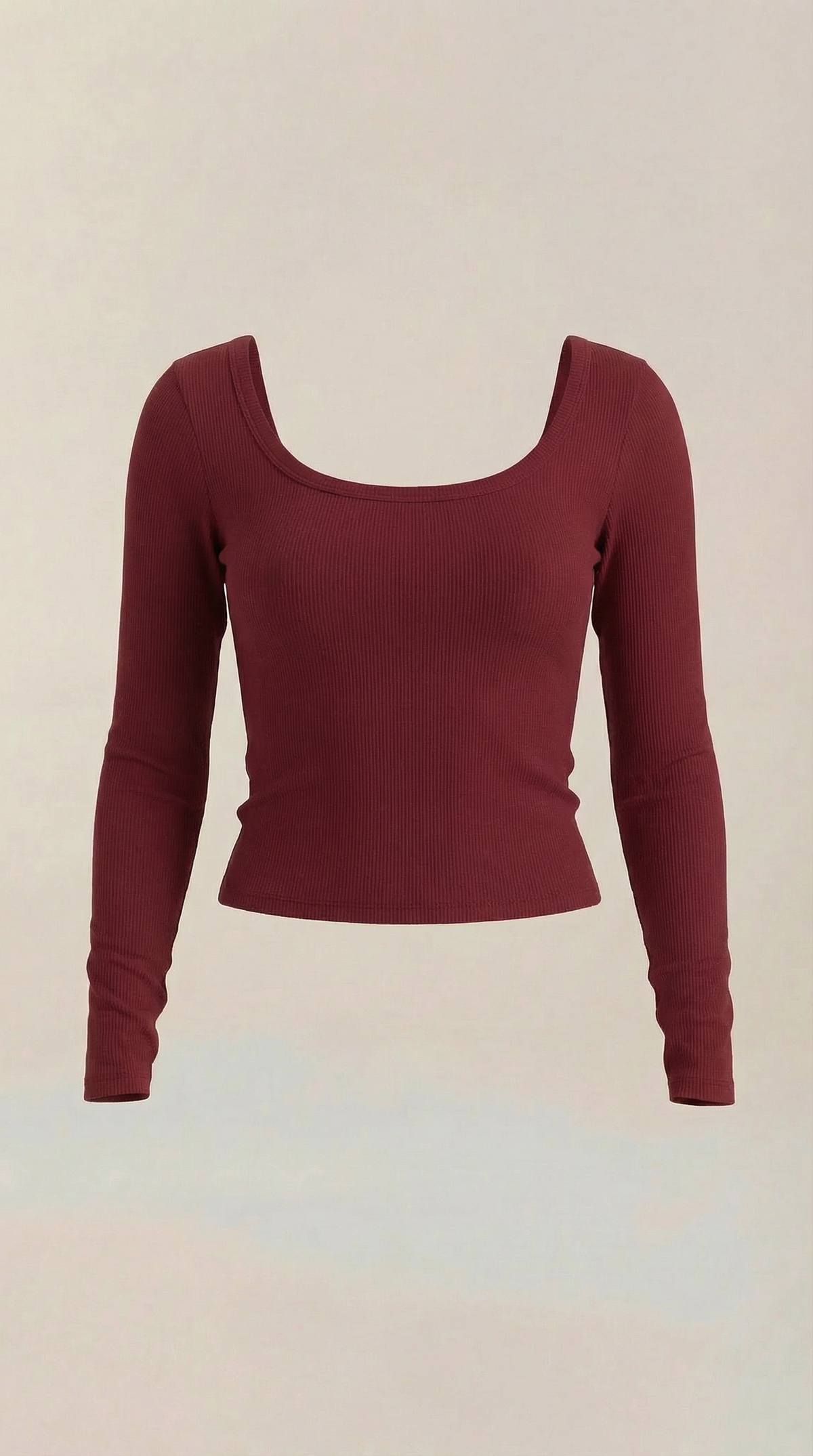Langarmshirt mit U-Ausschnitt vorne und hinten für Damen