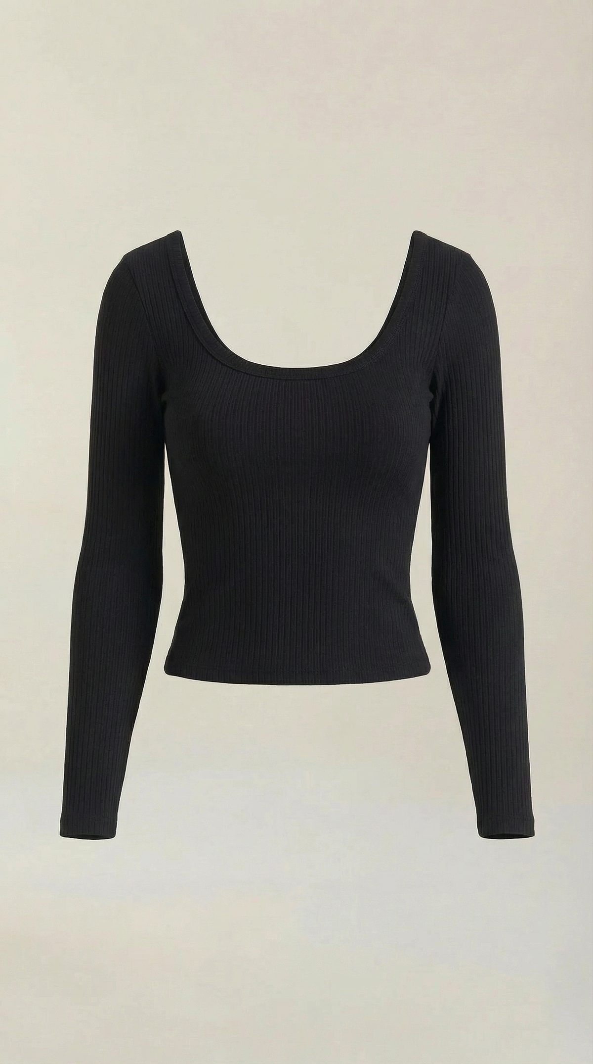 Langarmshirt mit U-Ausschnitt vorne und hinten für Damen