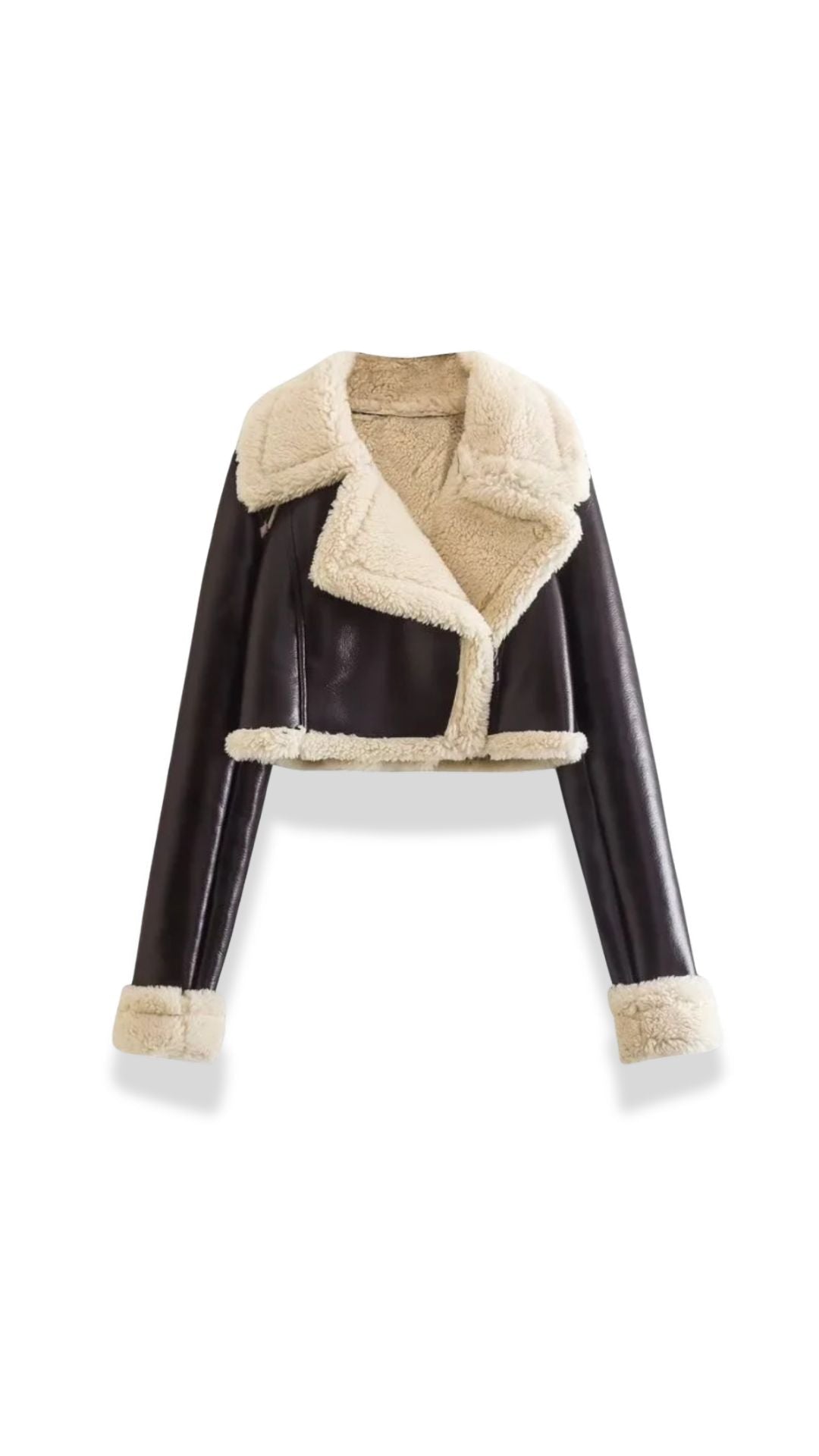 Jacke im Pilotenstil mit Kunstfellbesatz und kurzem Schnitt für Damen