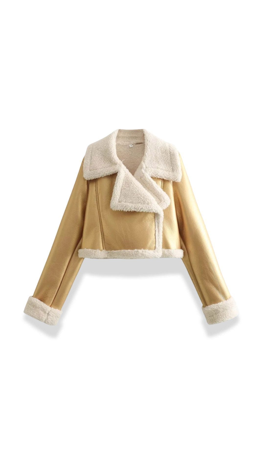 Jacke im Pilotenstil mit Kunstfellbesatz und kurzem Schnitt für Damen