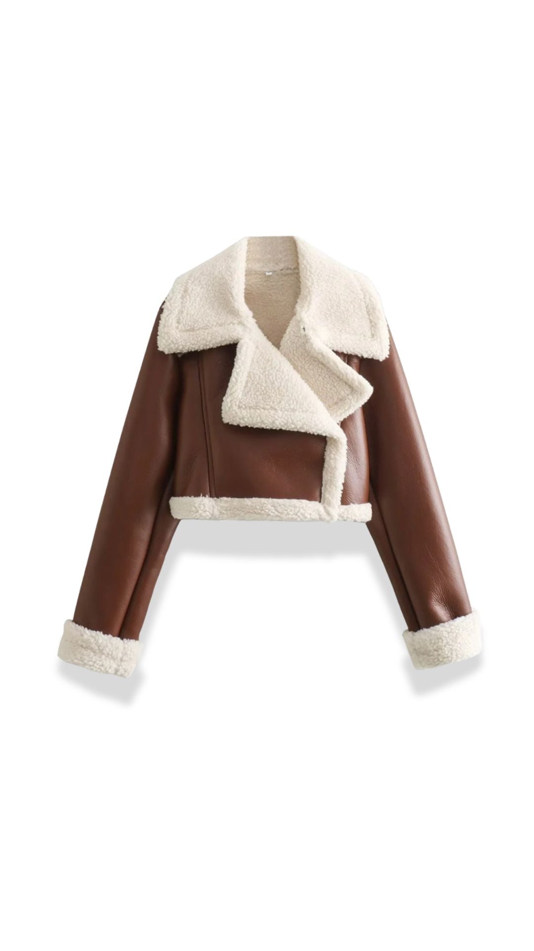 Jacke im Pilotenstil mit Kunstfellbesatz und kurzem Schnitt für Damen