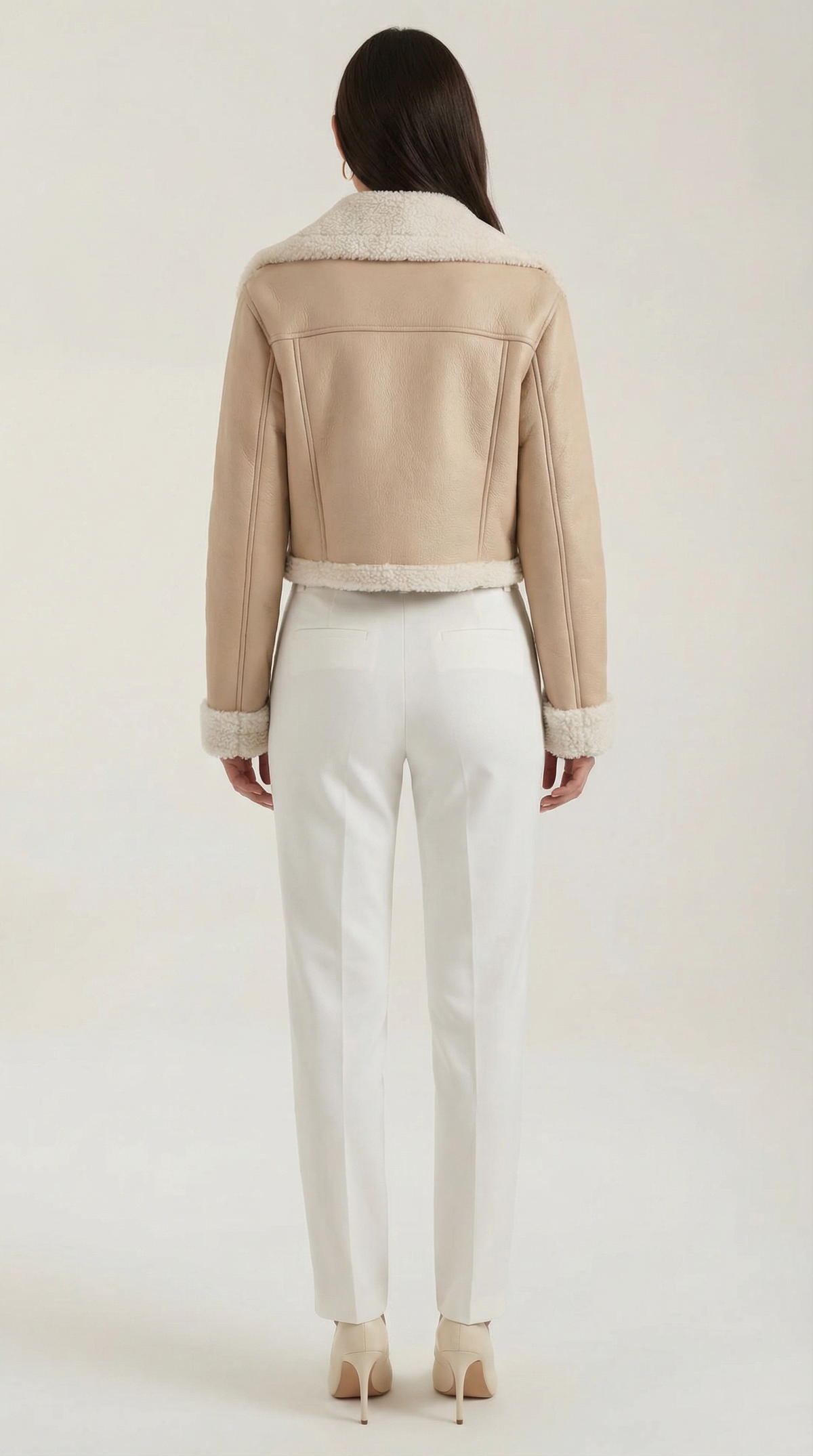 Jacke im Pilotenstil mit Kunstfellbesatz und kurzem Schnitt für Damen