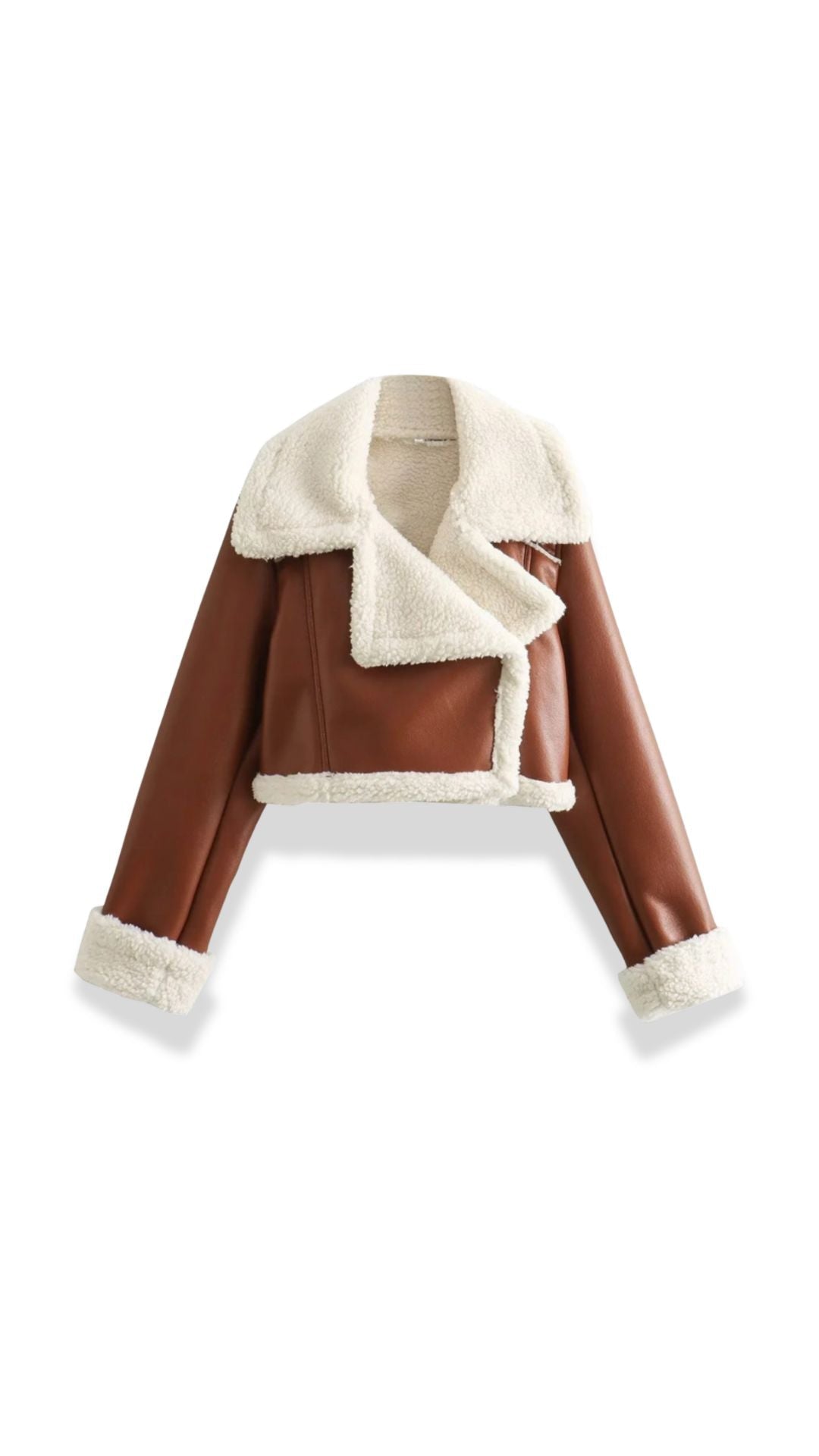 Jacke im Pilotenstil mit Kunstfellbesatz und kurzem Schnitt für Damen