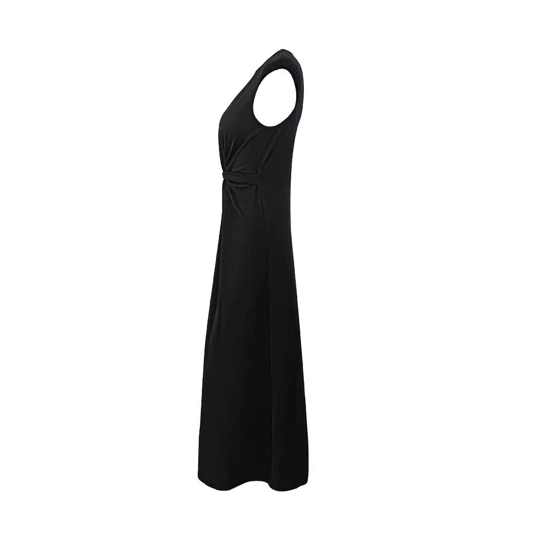 Maxikleid Damen tailliert und festlich mit Wickeldesign