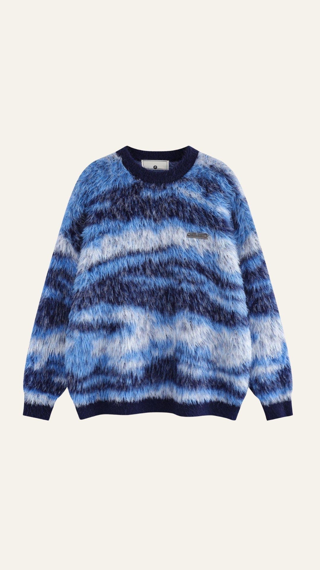 Pullover mit Abstraktmuster und Rundhalsausschnitt für Damen
