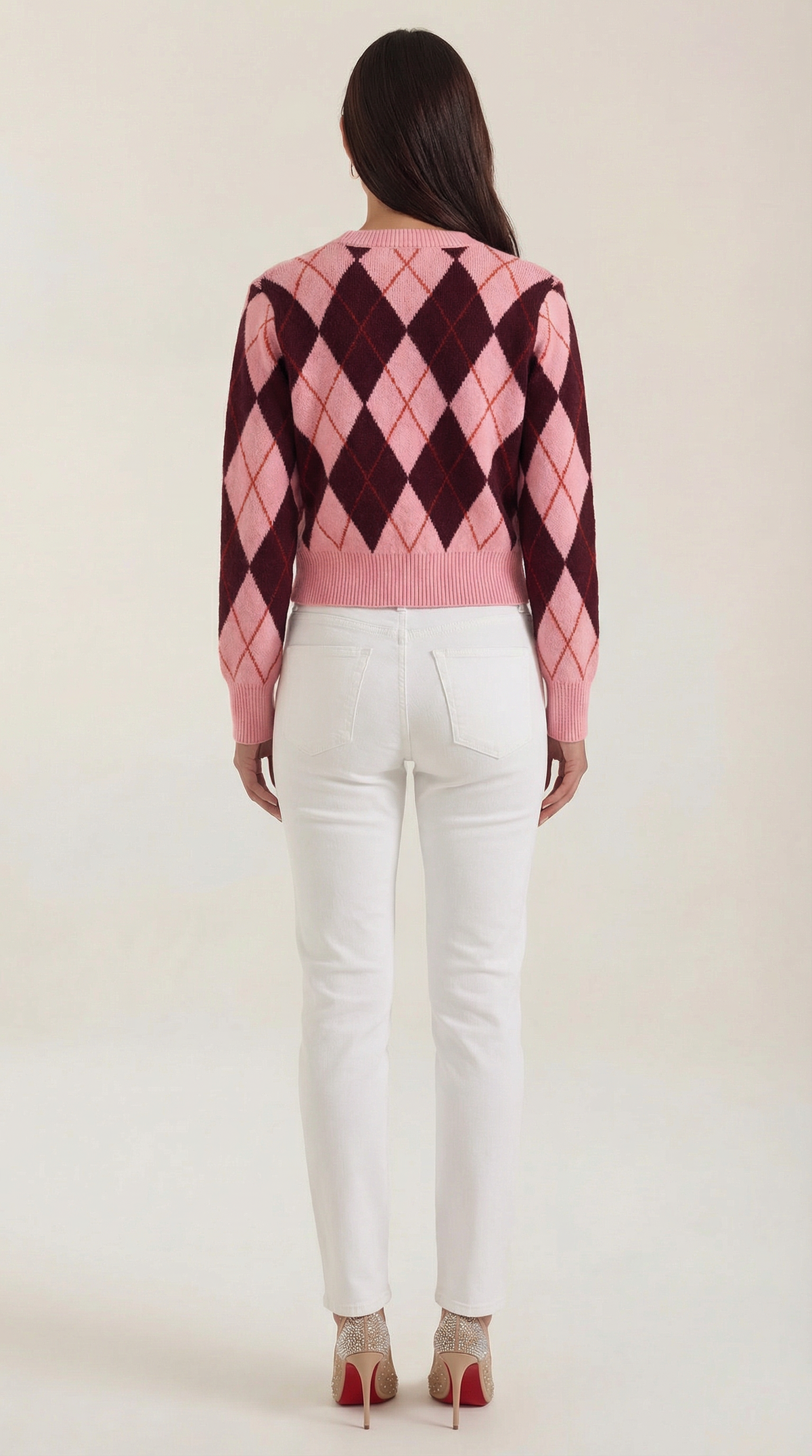 Strickjacke mit Argyle-Muster und Knopfleiste für Damen
