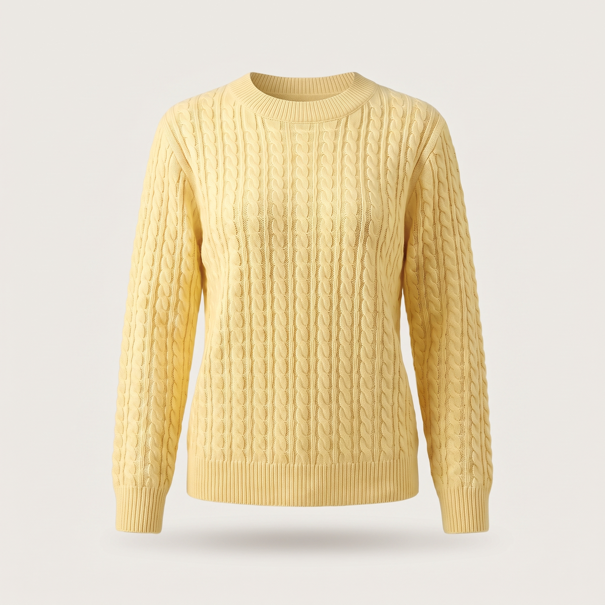 Norweger Pullover Damen aus Baumwolle, locker mit Zopfmuster
