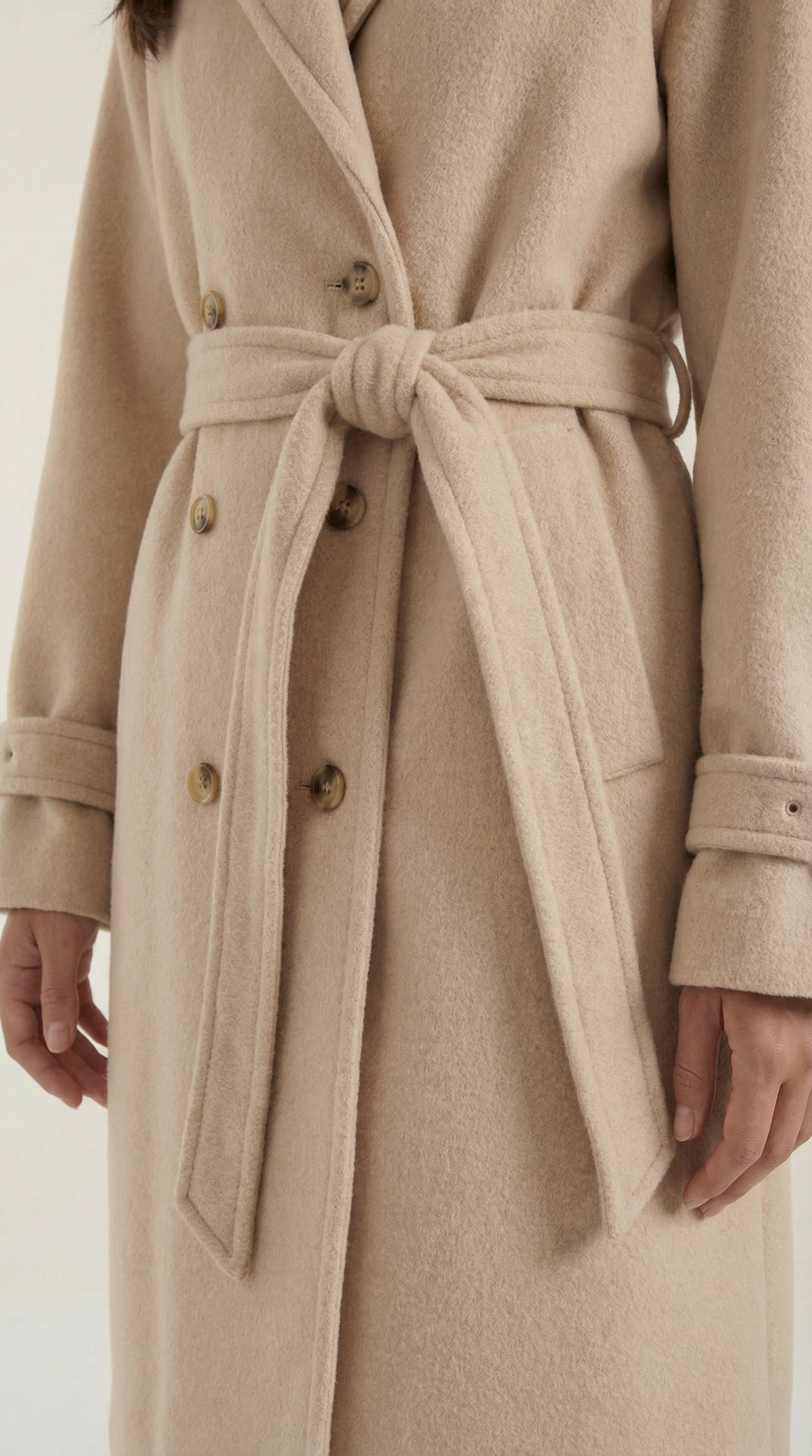 Mantel aus Fleece im Oversize-Schnitt mit Gürtel für Damen