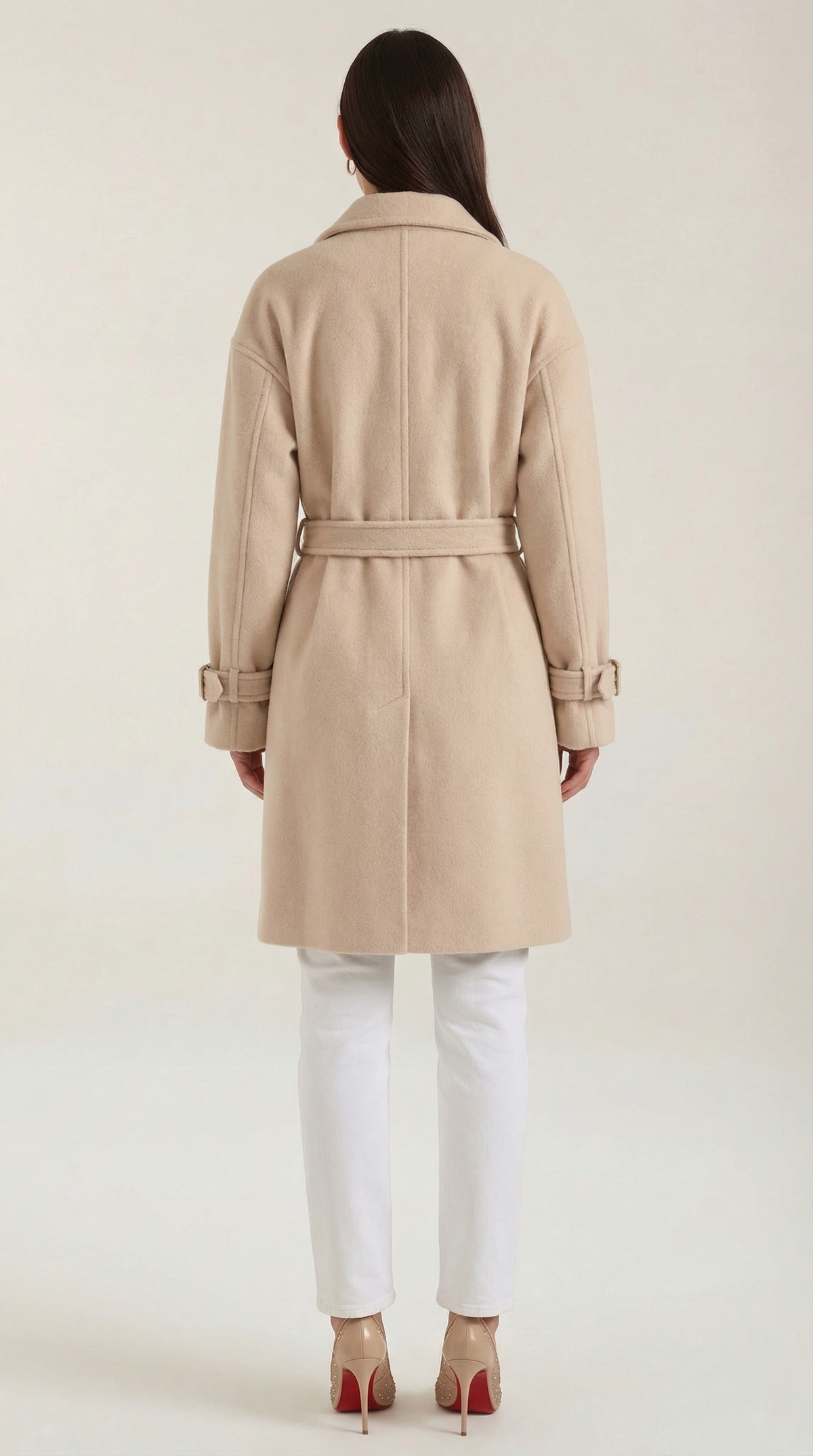 Mantel aus Fleece im Oversize-Schnitt mit Gürtel für Damen