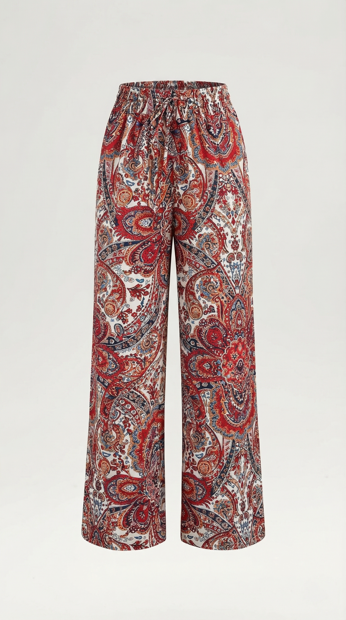 Weite Hose mit Paisleymuster und Gummibund für Damen