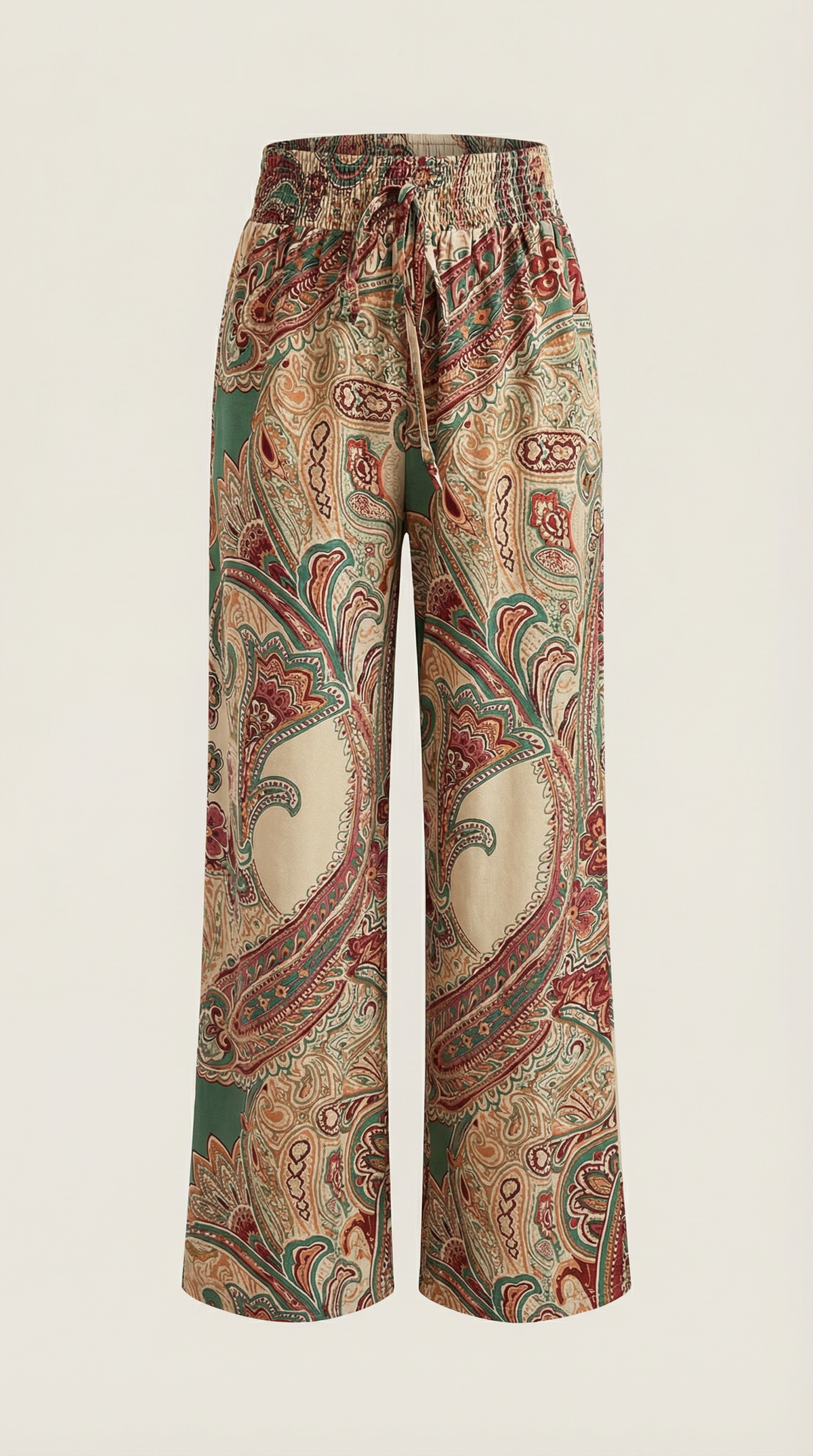 Weite Hose mit Paisleymuster und Gummibund für Damen