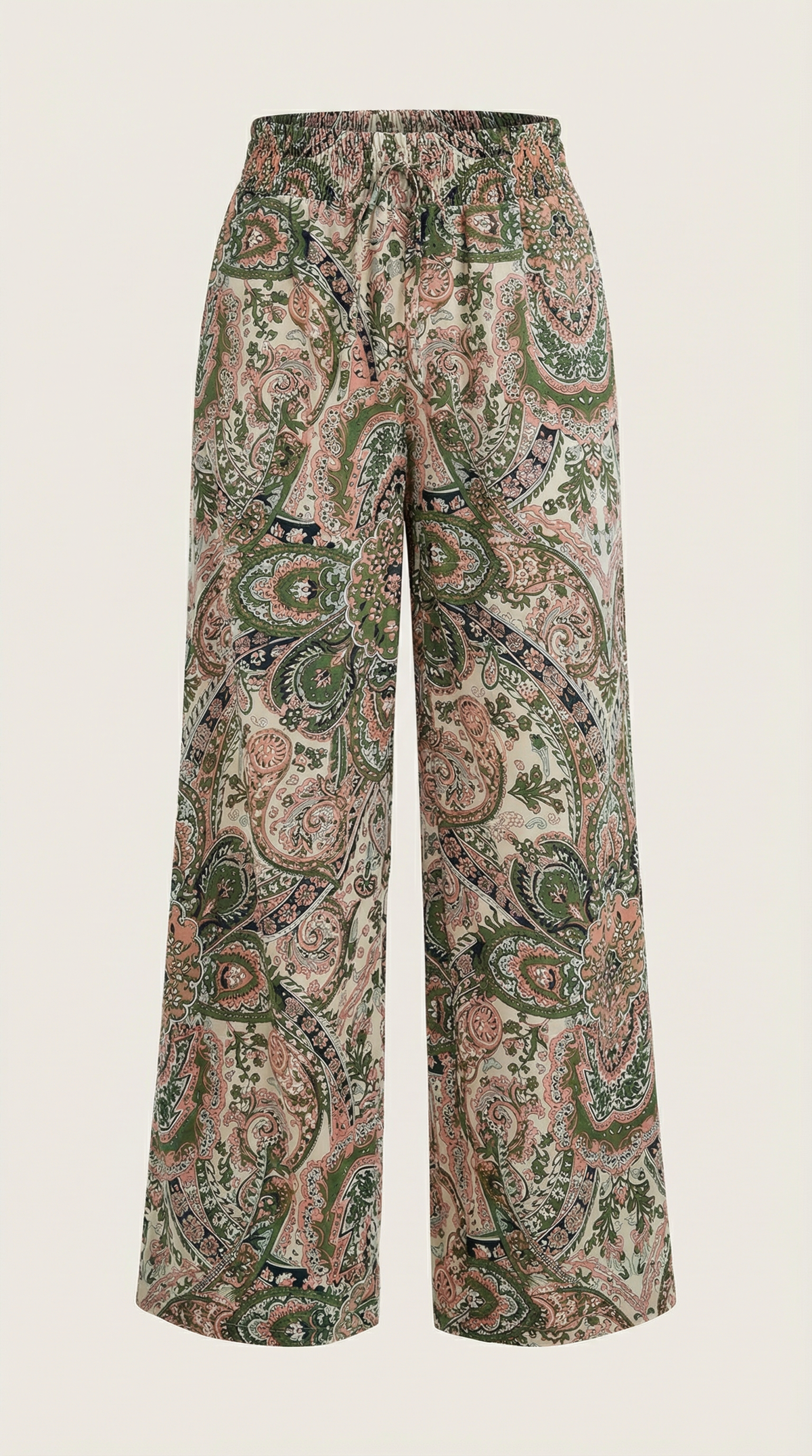 Weite Hose mit Paisleymuster und Gummibund für Damen