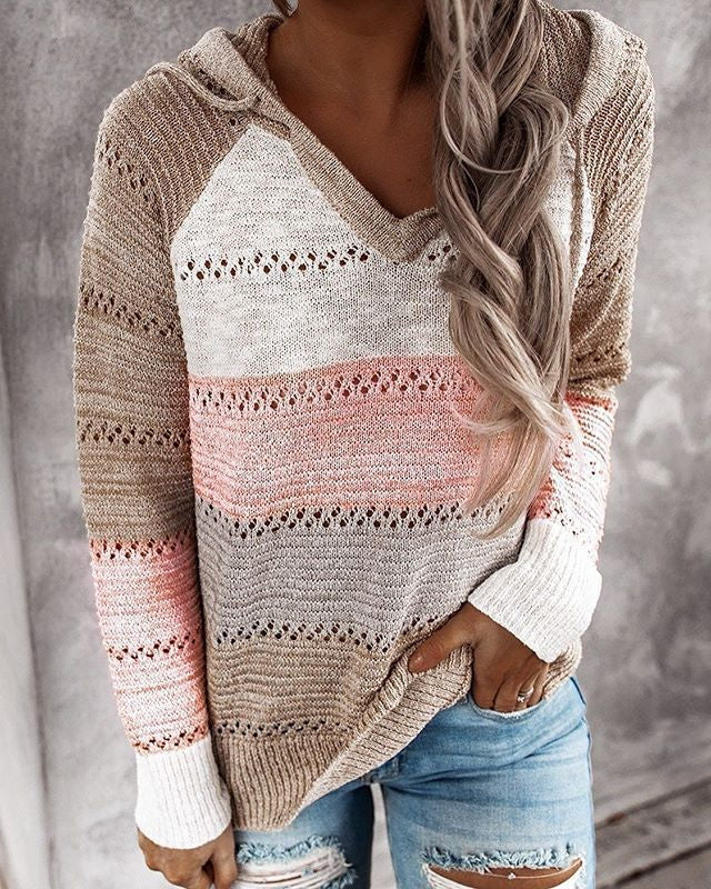 Pullover mit Kapuze, Colourblock und Raglanärmeln