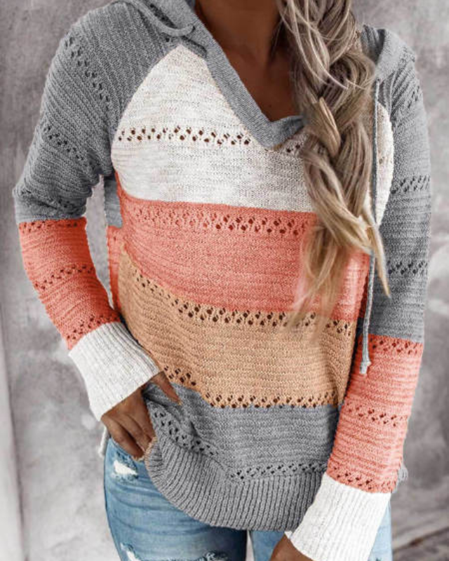 Pullover mit Kapuze, Colourblock und Raglanärmeln