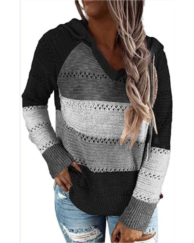 Pullover mit Kapuze, Colourblock und Raglanärmeln