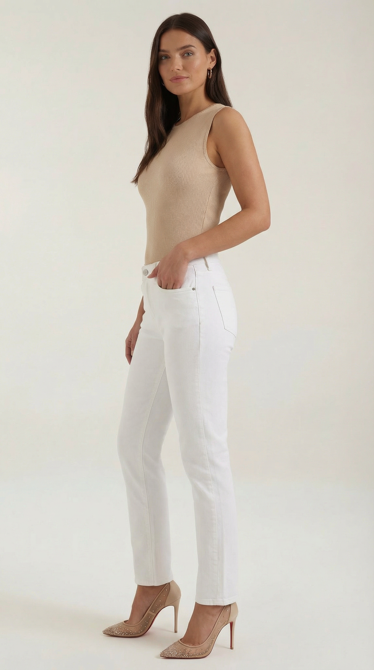 Tanktop aus Rippstrick mit Rundhalsausschnitt für Damen