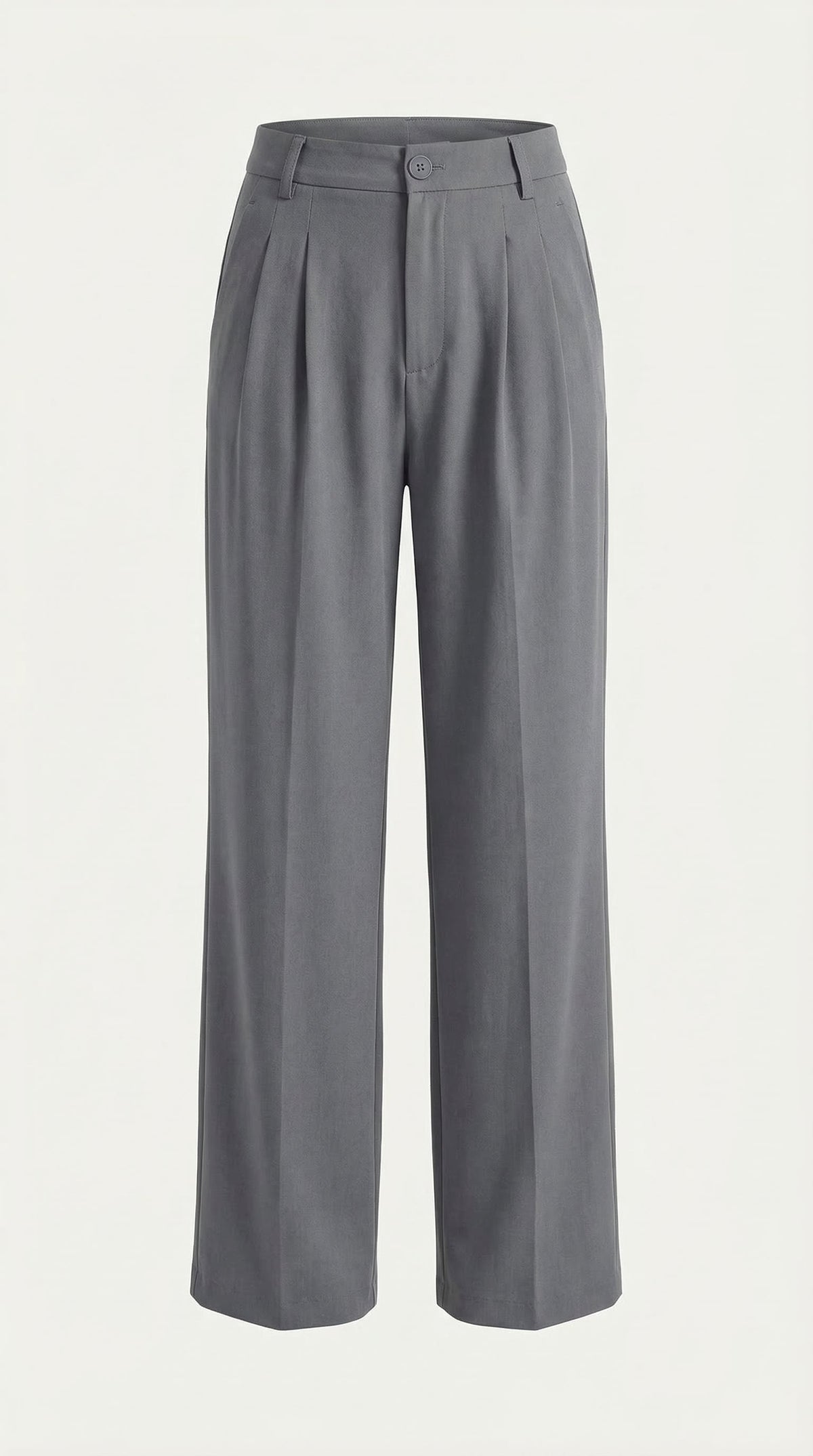 Stoffhose mit hohem Bund, Bundfalten und weitem Bein für Damen