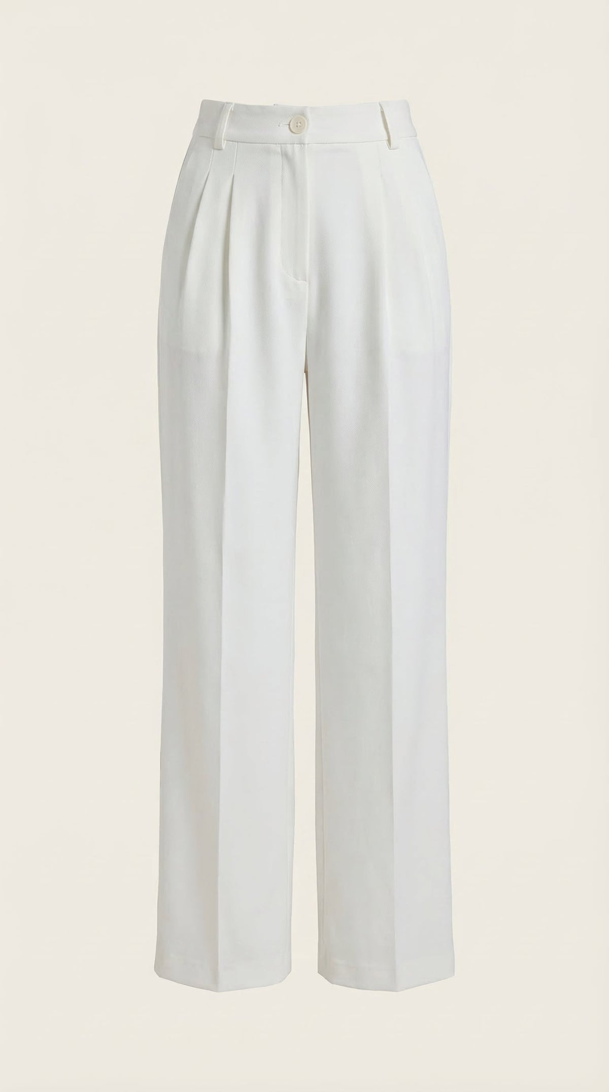 Stoffhose mit hohem Bund, Bundfalten und weitem Bein für Damen