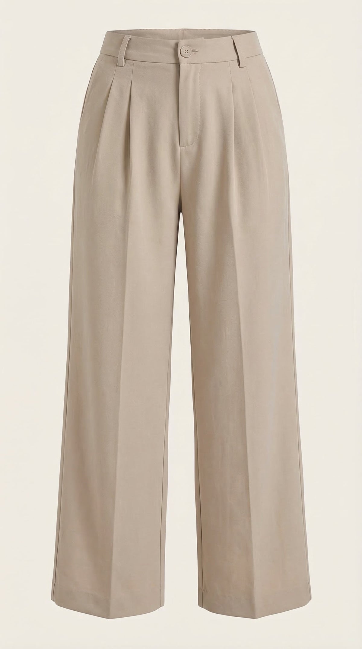 Stoffhose mit hohem Bund, Bundfalten und weitem Bein für Damen