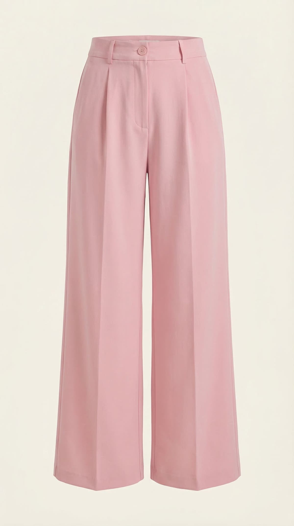 Stoffhose mit hohem Bund, Bundfalten und weitem Bein für Damen