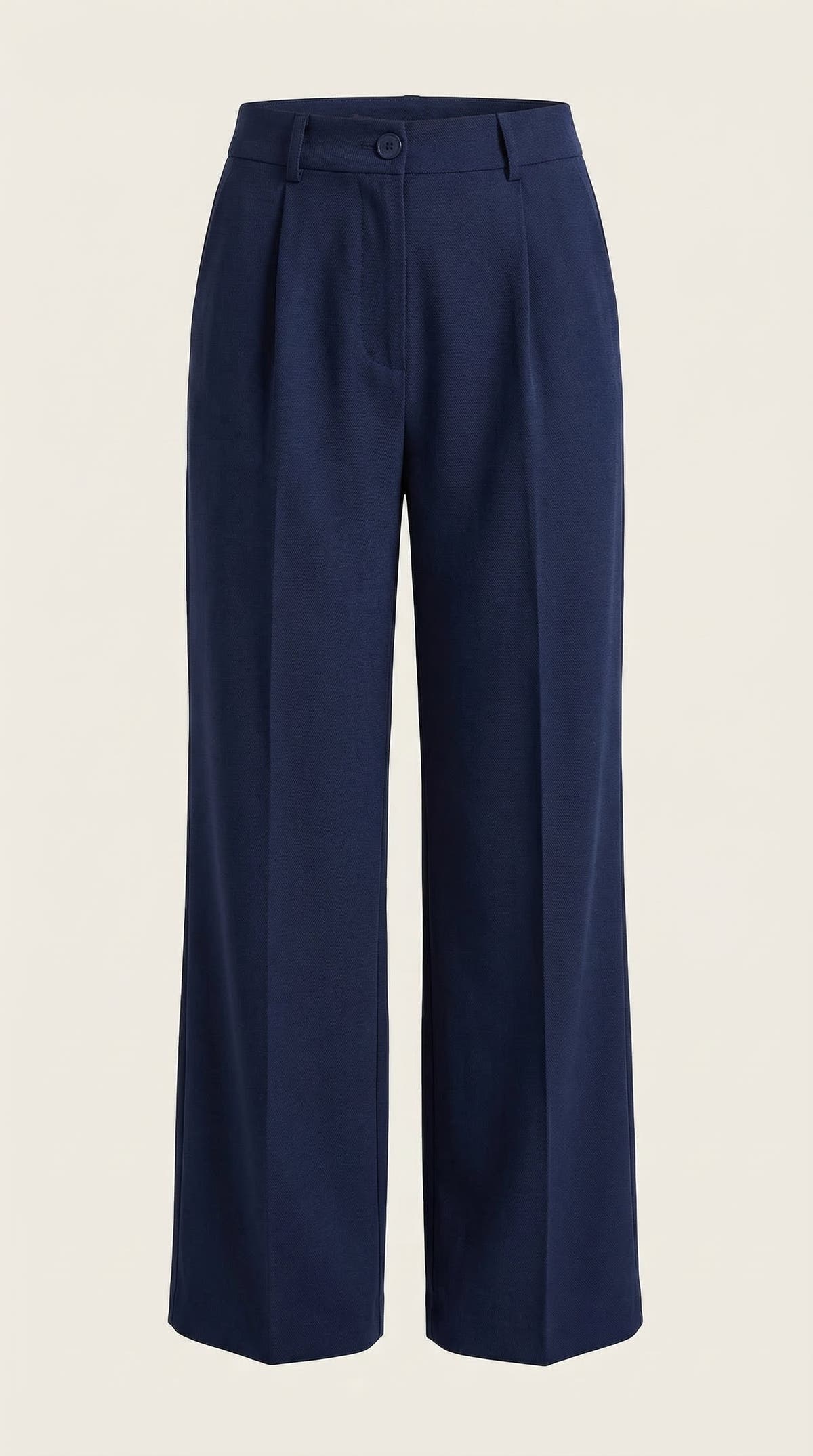 Stoffhose mit hohem Bund, Bundfalten und weitem Bein für Damen
