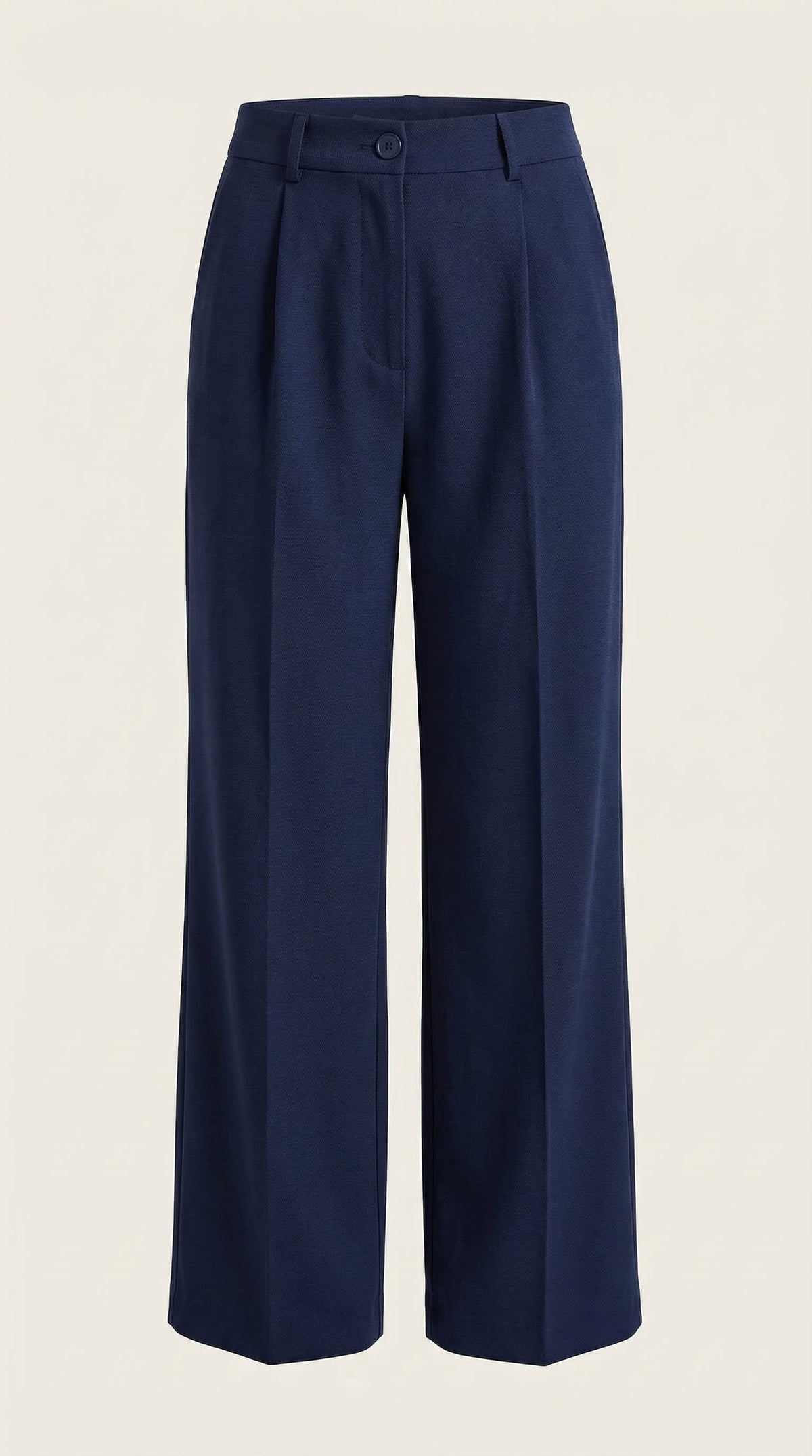 Stoffhose mit hohem Bund, Bundfalten und weitem Bein für Damen