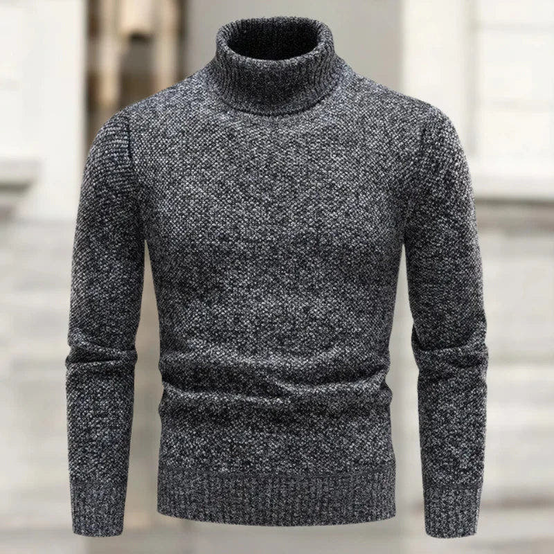 Rollkragenpullover Herren aus dickem Strick, schmal geschnitten