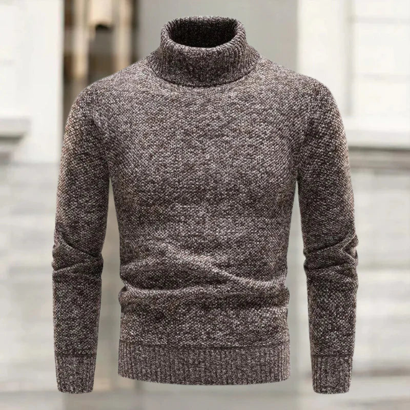 Rollkragenpullover Herren aus dickem Strick, schmal geschnitten