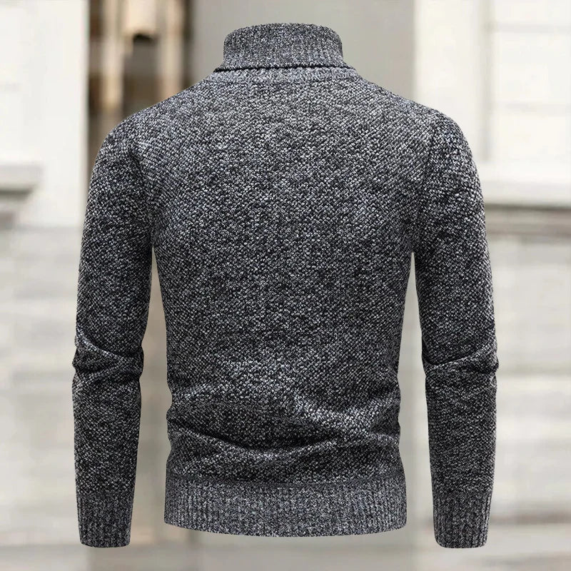 Rollkragenpullover Herren aus dickem Strick, schmal geschnitten