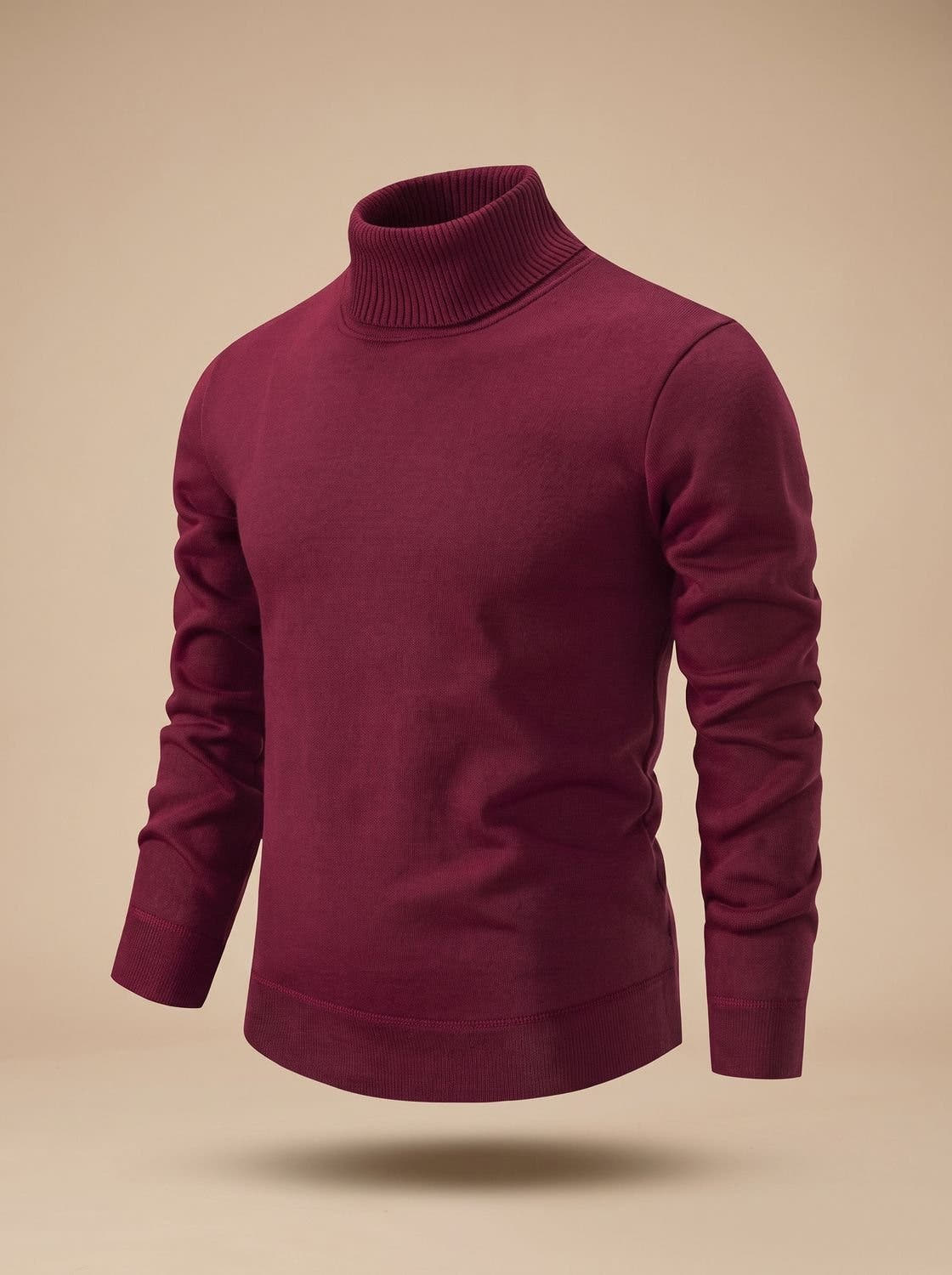 Rollkragenpullover Herren aus Feinstrick, Slim Fit für den Winter