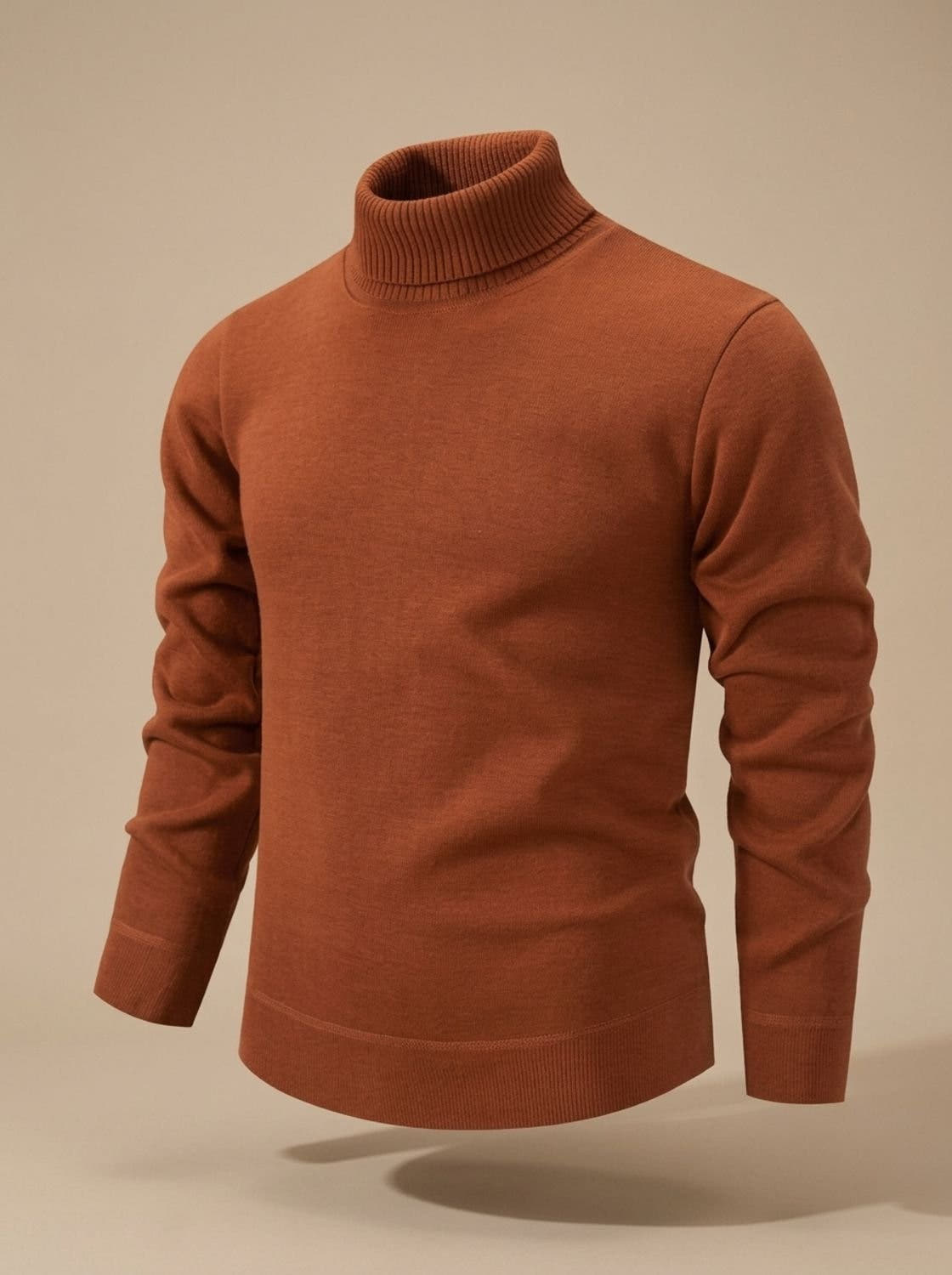 Rollkragenpullover Herren aus Feinstrick, Slim Fit für den Winter