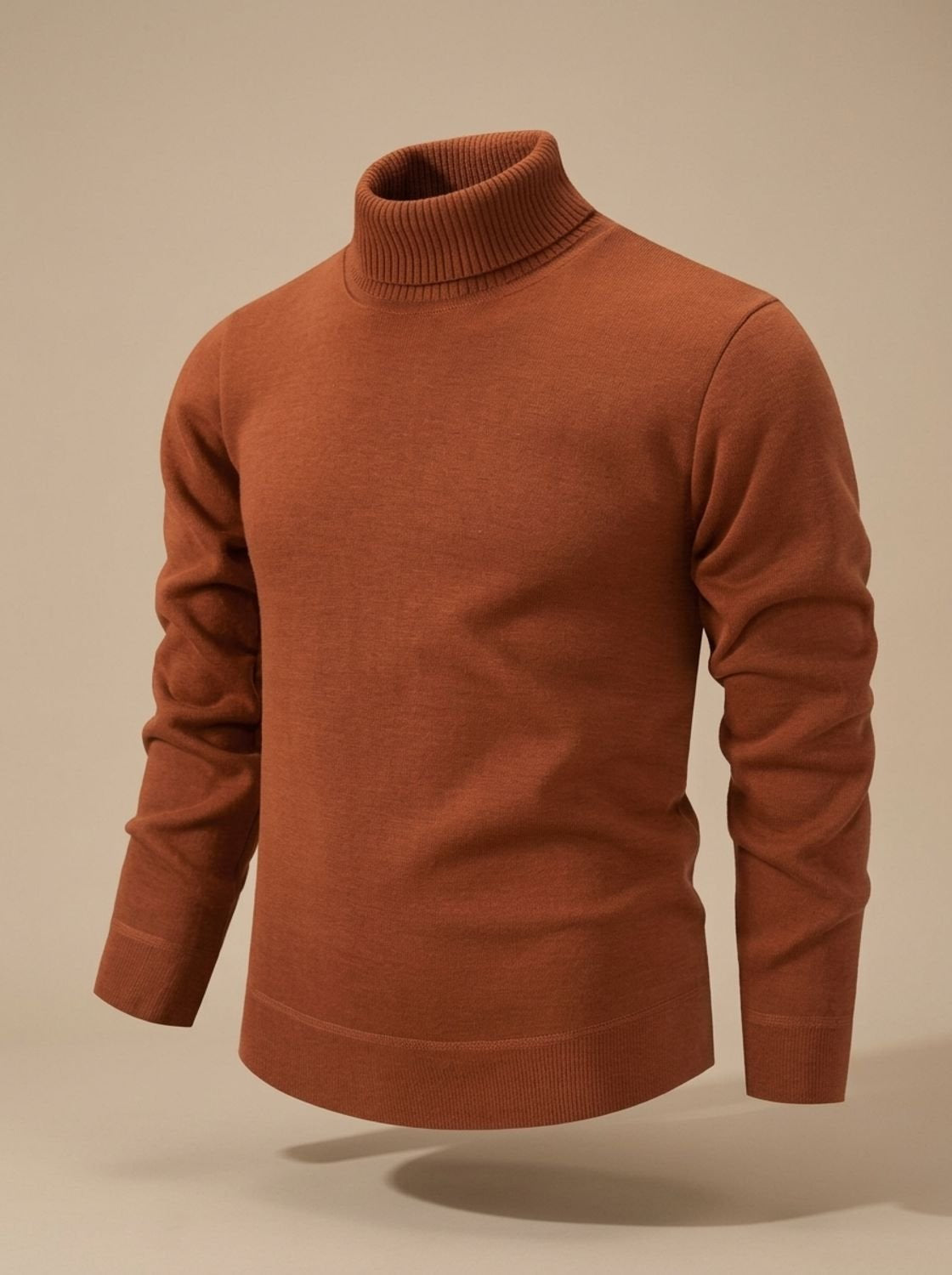 Rollkragenpullover Herren aus Feinstrick, Slim Fit für den Winter