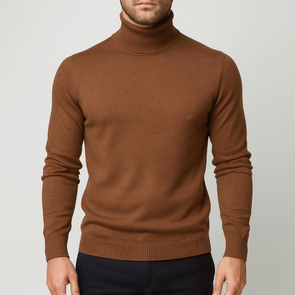 Rollkragenpullover Herren in Feinstrick, langärmlig und hüftlang
