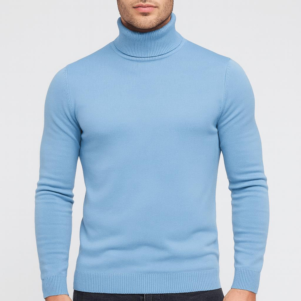 Rollkragenpullover Herren in Feinstrick, langärmlig und hüftlang