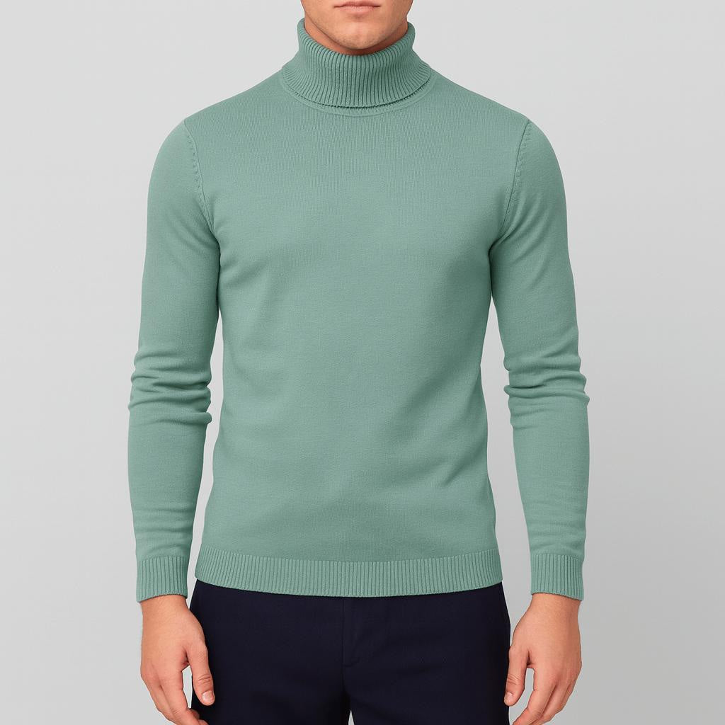 Rollkragenpullover Herren in Feinstrick, langärmlig und hüftlang