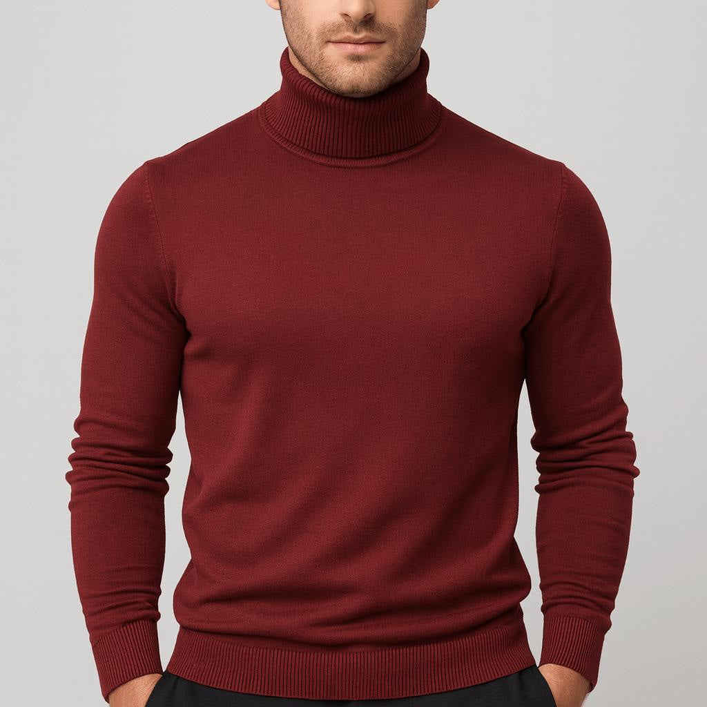 Rollkragenpullover Herren in Feinstrick, langärmlig und hüftlang