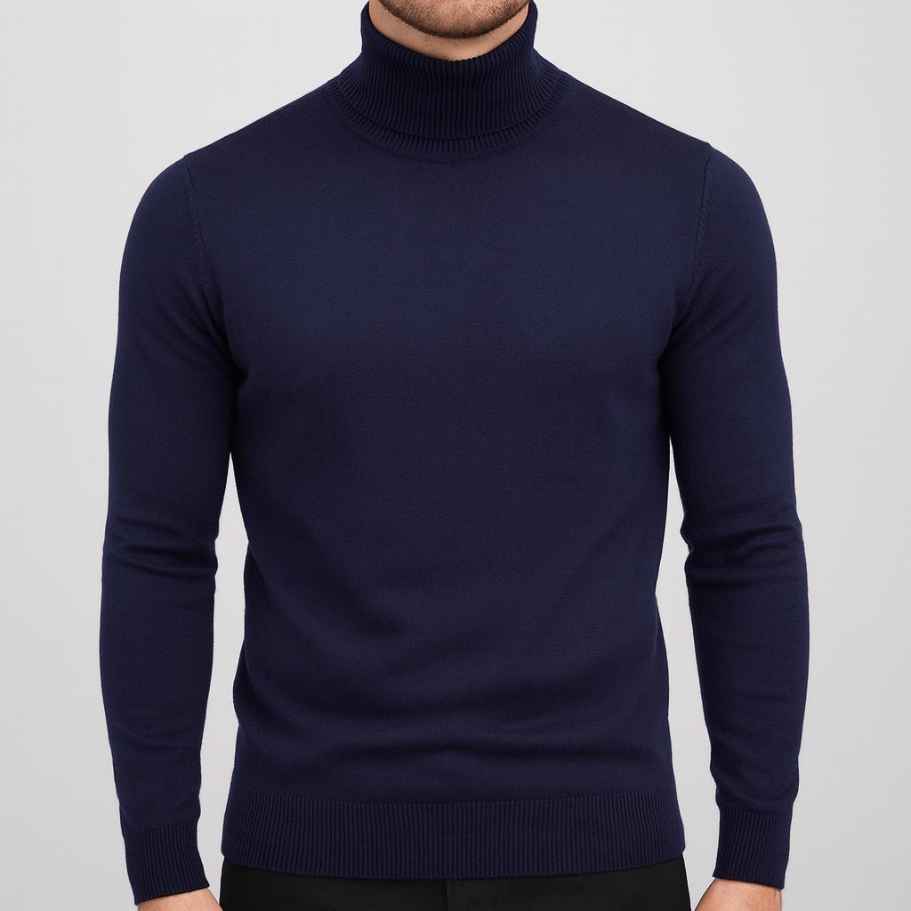Rollkragenpullover Herren in Feinstrick, langärmlig und hüftlang