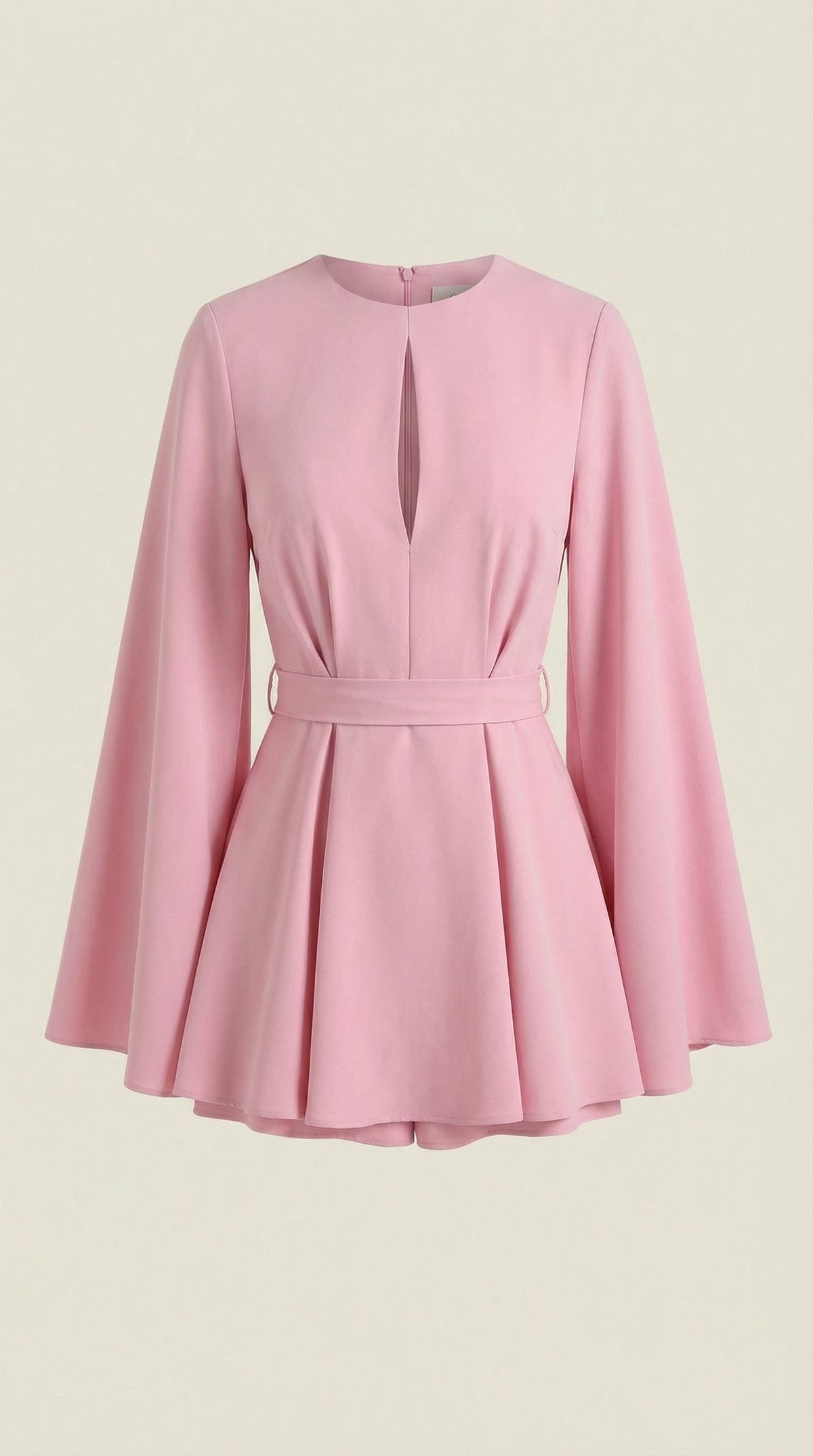Kurzes Kleid mit Glockenärmeln und Bindegürtel für Damen