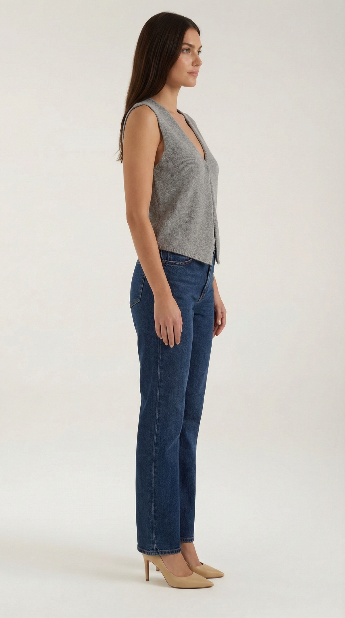 Oberteil aus Strick mit V-Ausschnitt und Cut-out für Damen